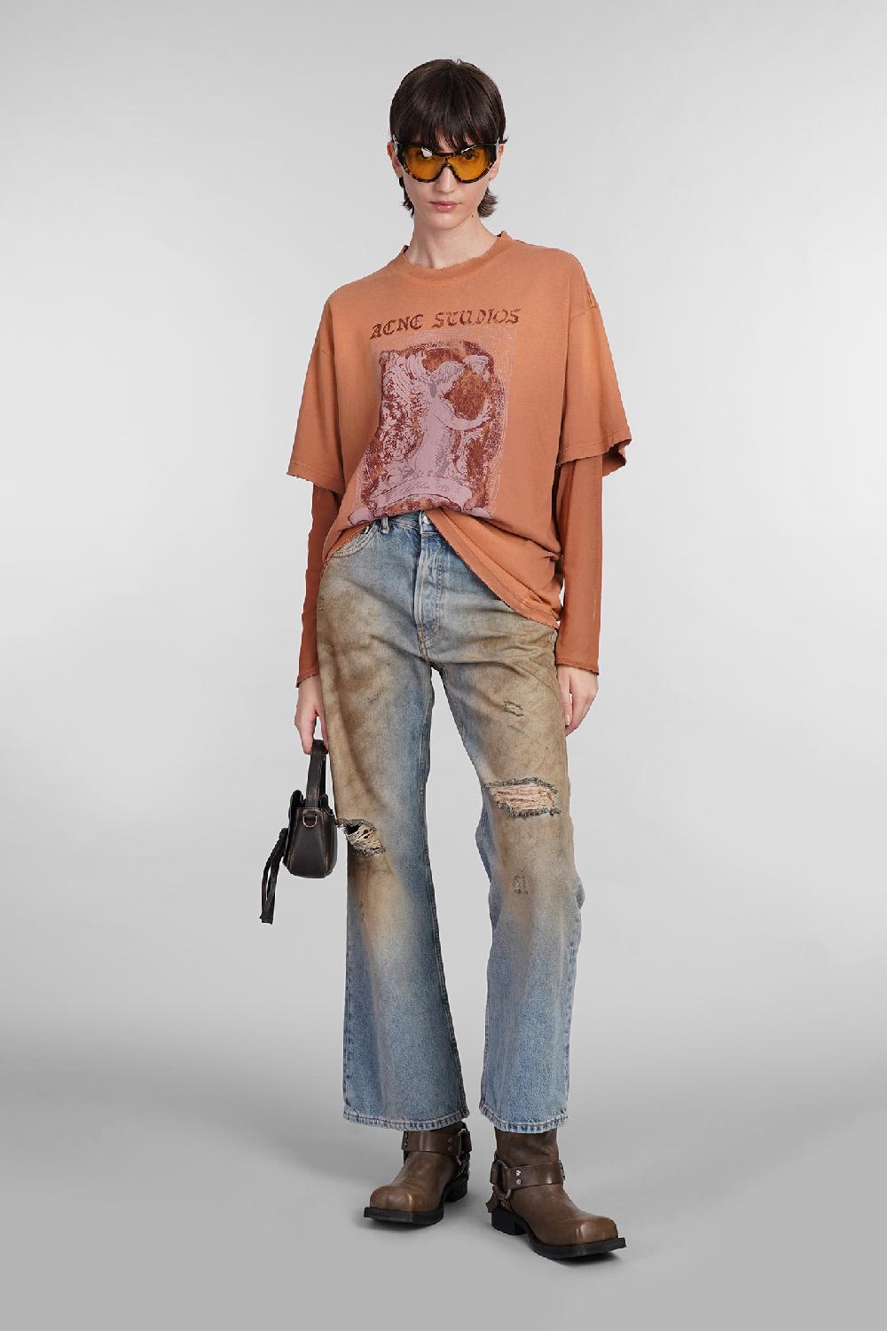 Deliberti Acne Studios T-shirt in cotone arancione cod. 402966 - Deliberti The Luxury Shopping Sconti questo mese