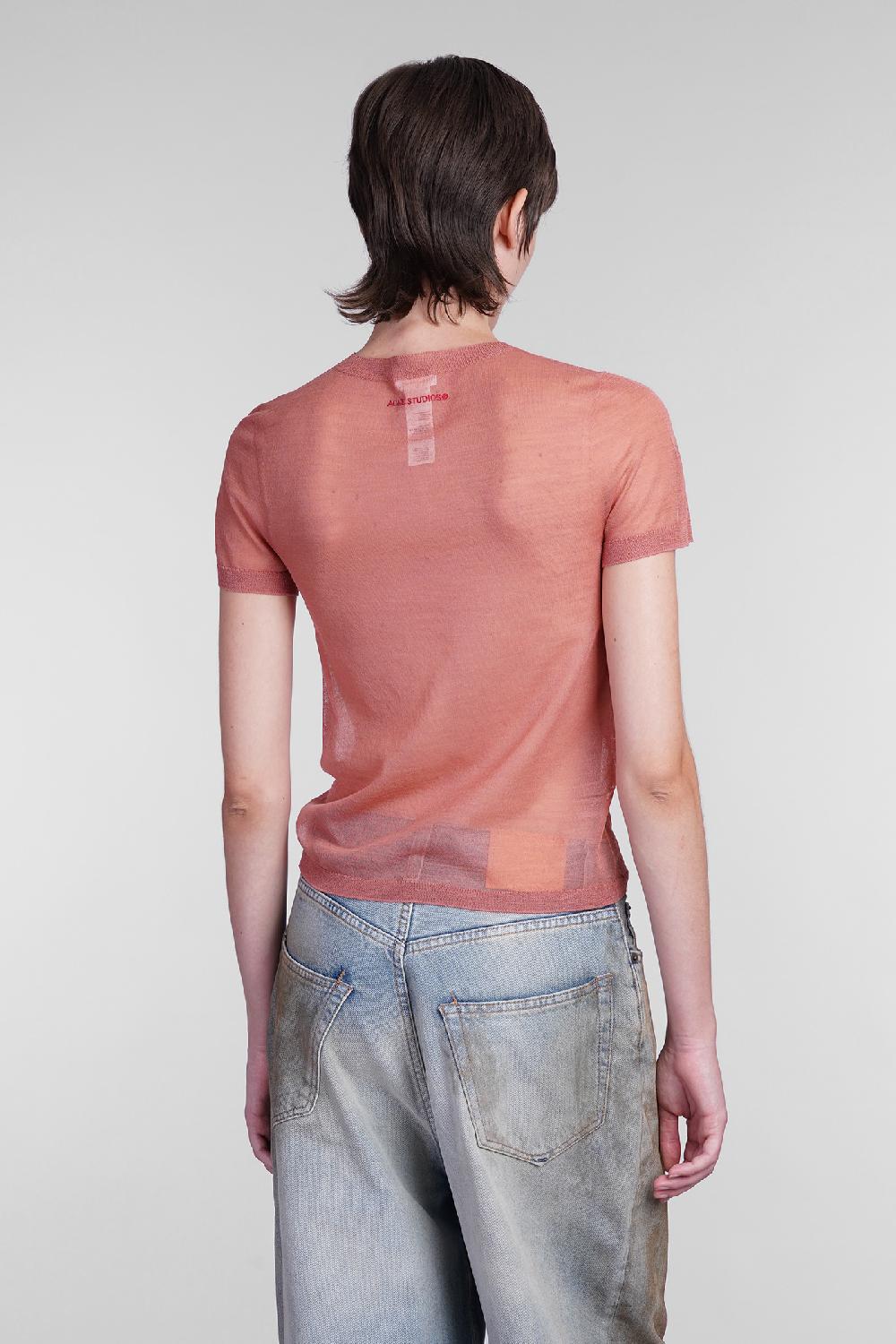 Deliberti Acne Studios T-shirt in lana rosa cod. 406152 - Deliberti The Luxury Shopping Italy