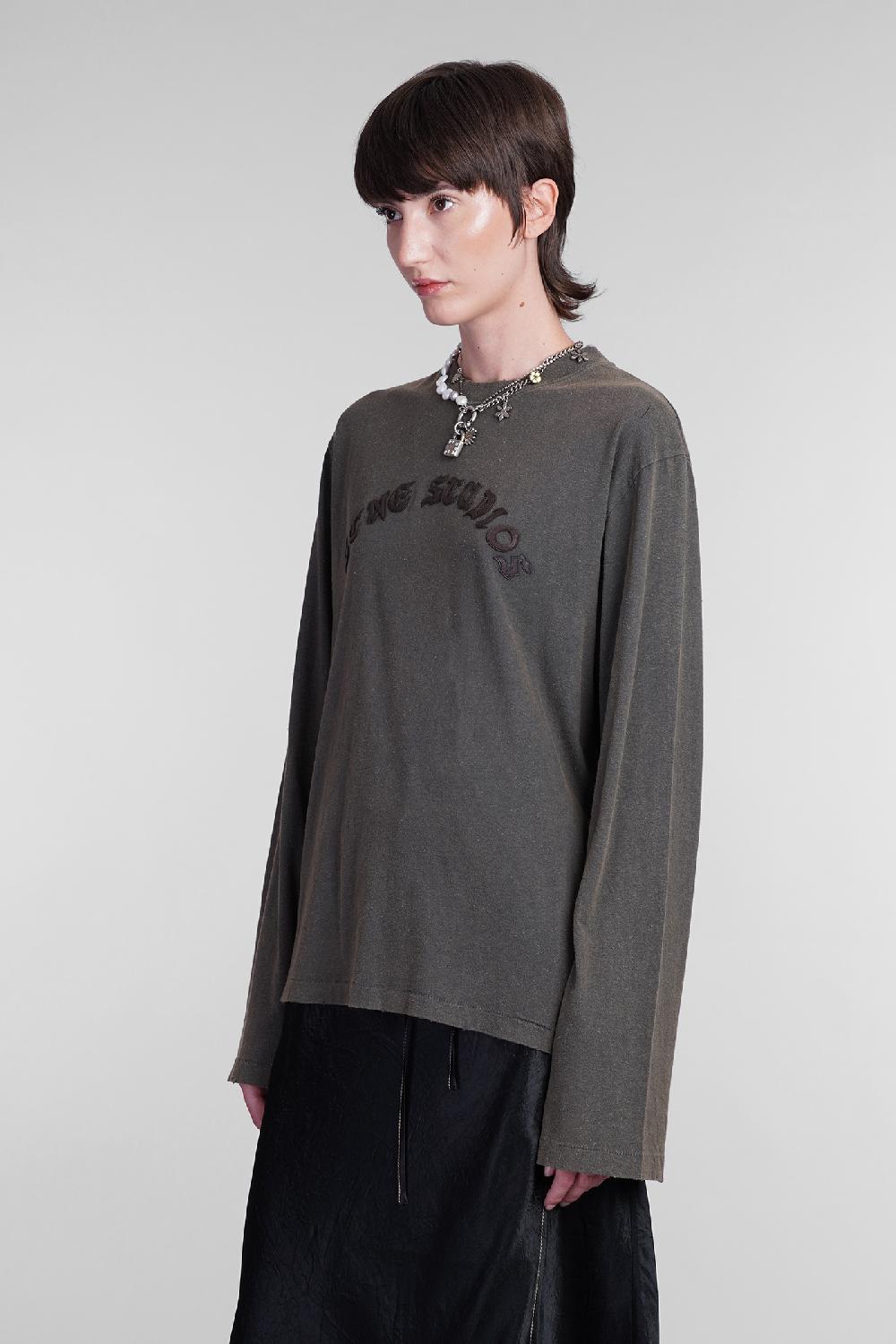 Deliberti Acne Studios T-shirt in cotone verde cod. 405710 - Deliberti The Luxury Shopping Qualità Garantita