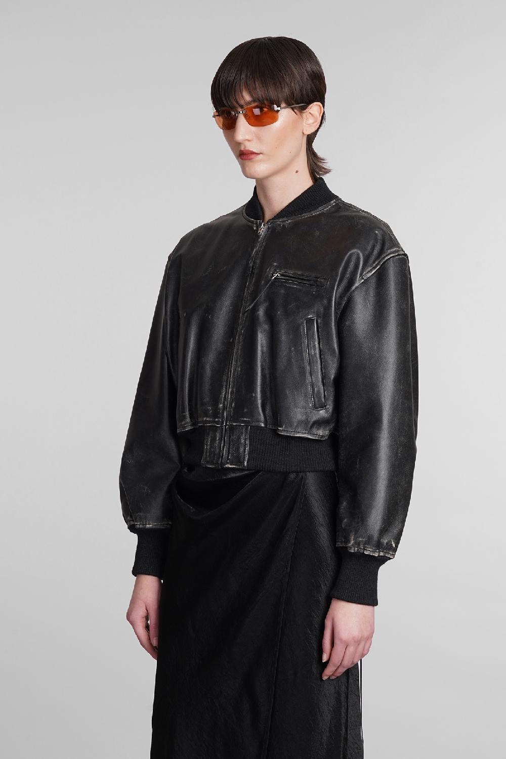 Deliberti Acne Studios Bomber in pelle nera cod. 395327 - Deliberti The Luxury Shopping Consegna Veloce