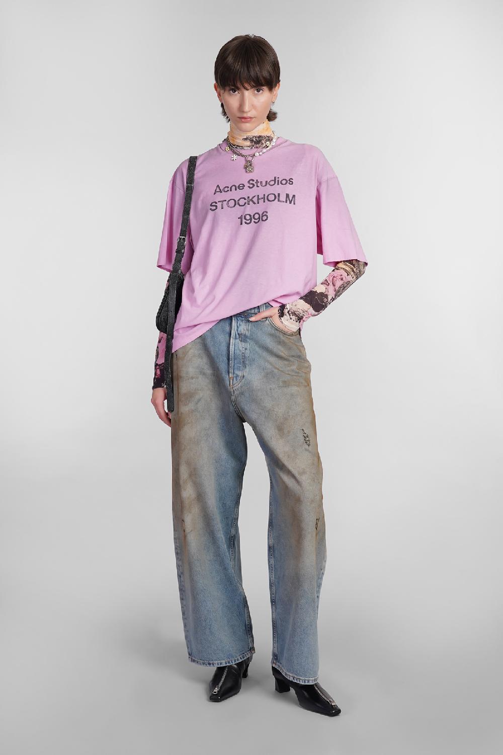 Deliberti Acne Studios T-shirt in cotone rosa cod. 402416 - Deliberti The Luxury Shopping Presa
