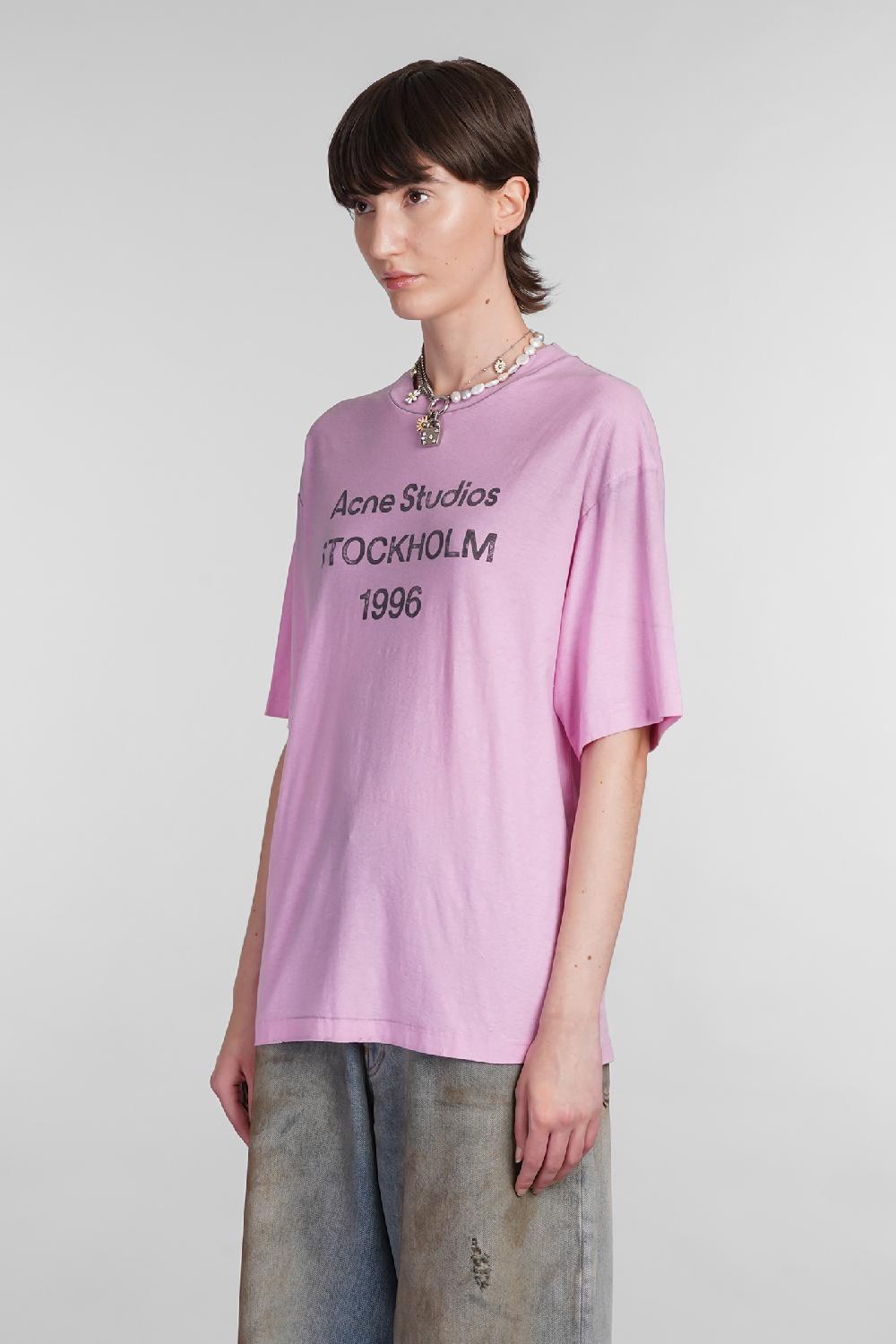 Deliberti Acne Studios T-shirt in cotone rosa cod. 402416 - Deliberti The Luxury Shopping Presa