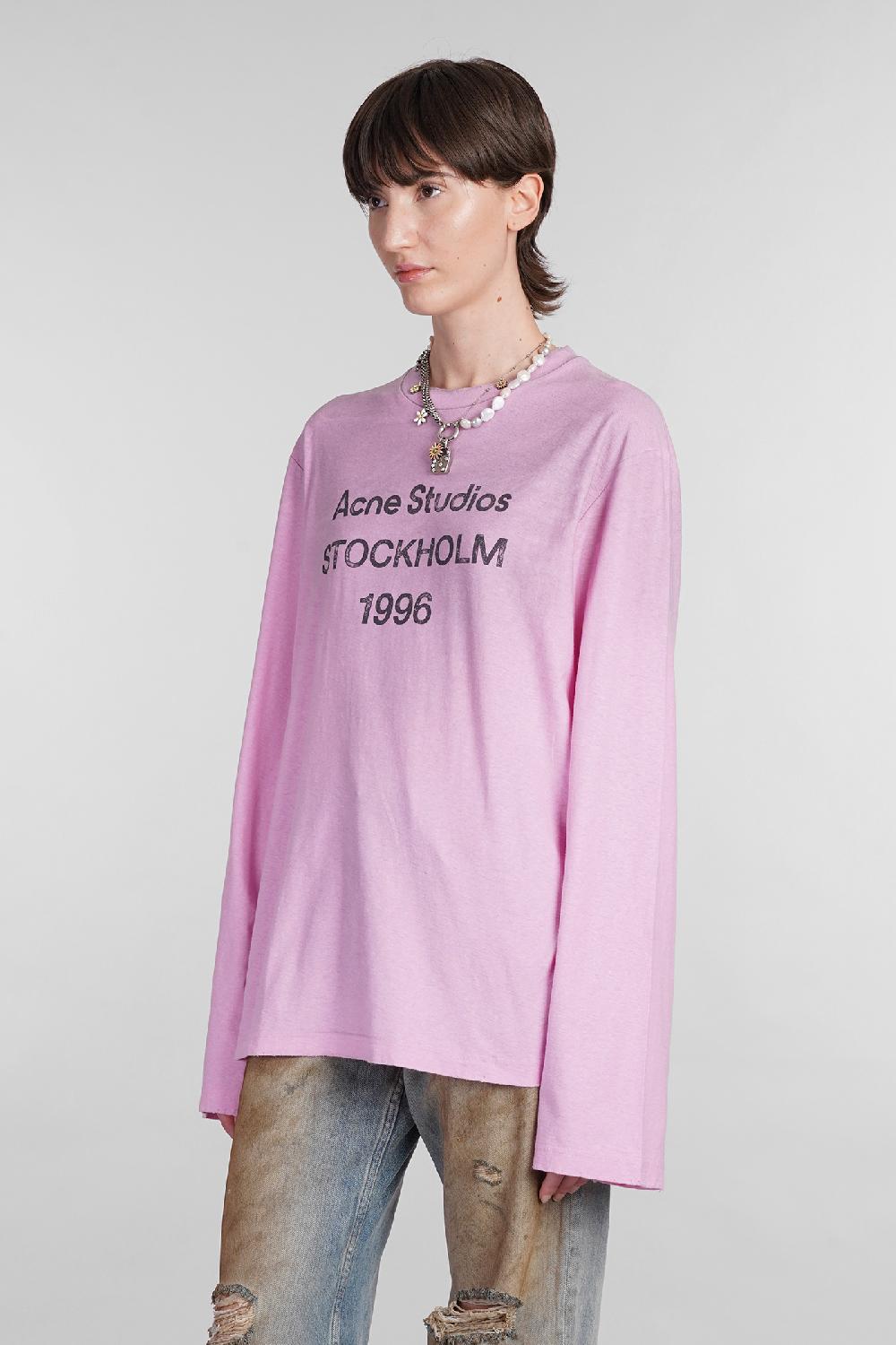 Deliberti Acne Studios T-shirt in cotone rosa cod. 402638 - Deliberti The Luxury Shopping Offerta