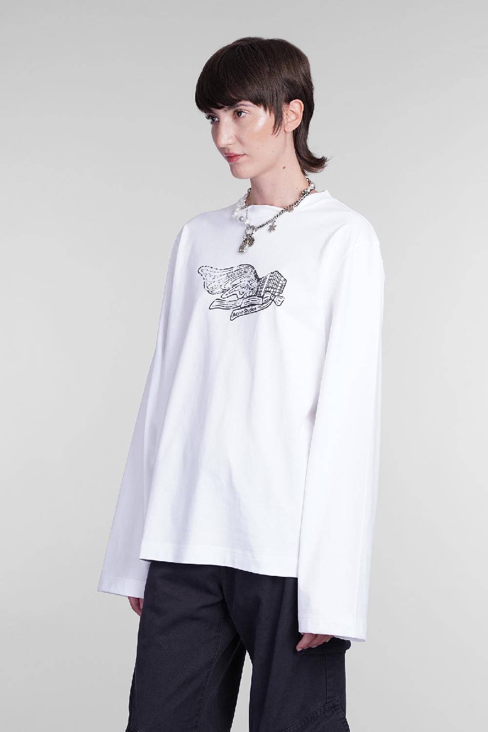 Deliberti Acne Studios T-shirt in cotone bianco cod. 405580 - Deliberti The Luxury Shopping Saldi Di Fabbrica