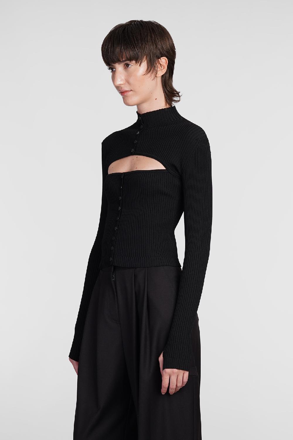 Deliberti Andreadamo Cardigan in lana nera cod. 406586 - Deliberti The Luxury Shopping Enormi sconti