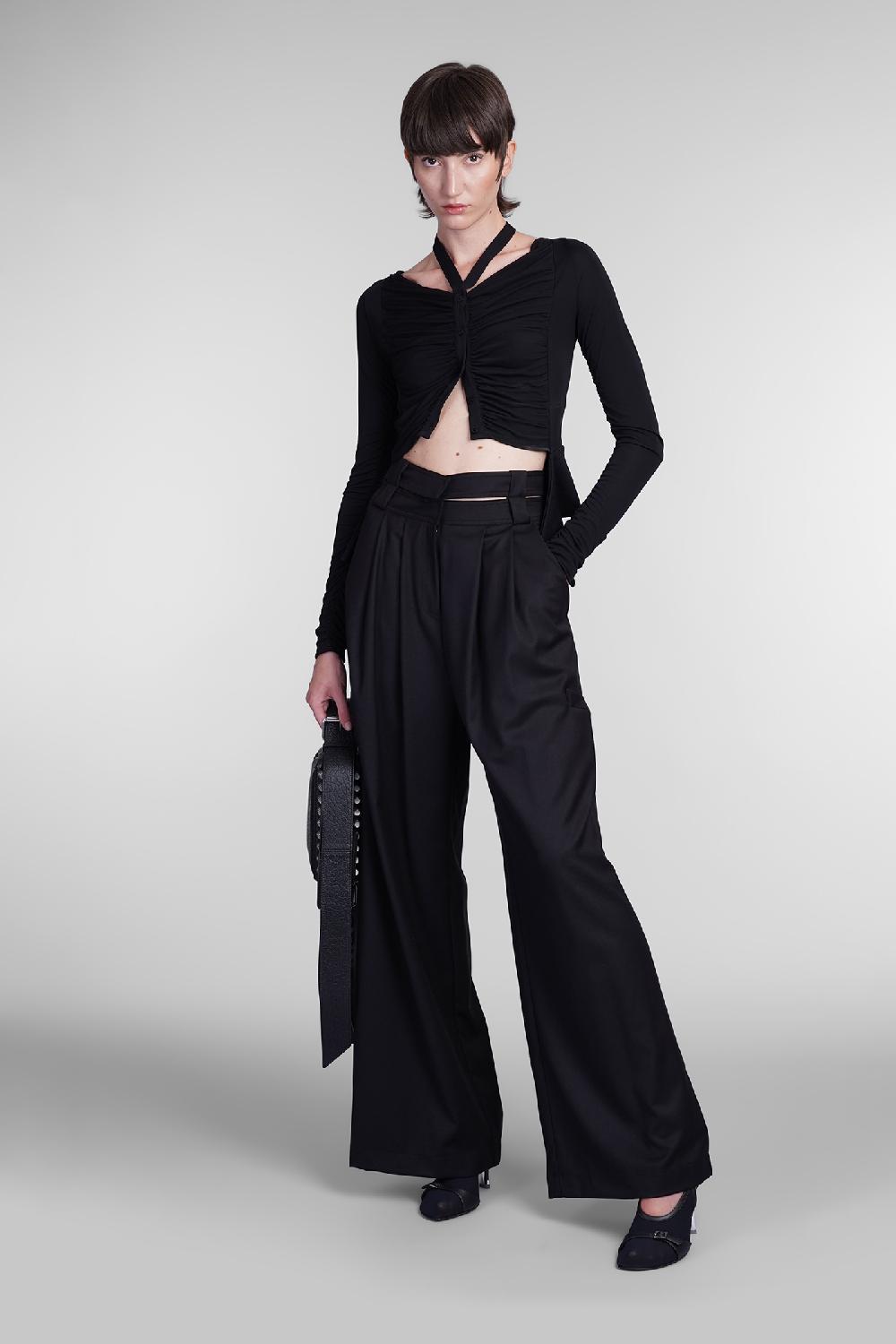 Deliberti Andreadamo Pantalone in poliestere nero cod. 405561 - Deliberti The Luxury Shopping 50% di sconto con spedizione gratuita