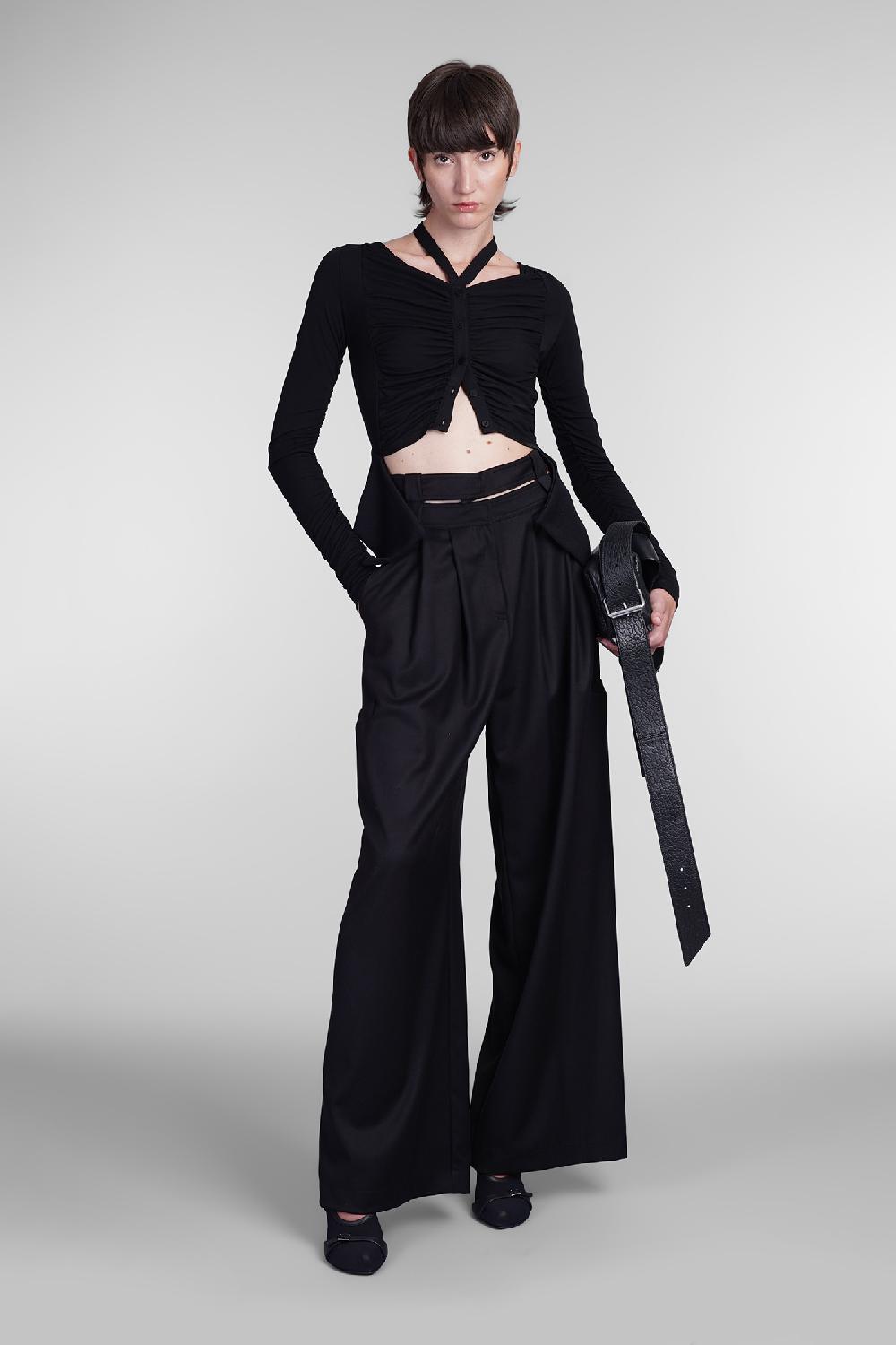 Deliberti Andreadamo Topwear in viscosa nera cod. 405557 - Deliberti The Luxury Shopping Trasporto libero internazionale