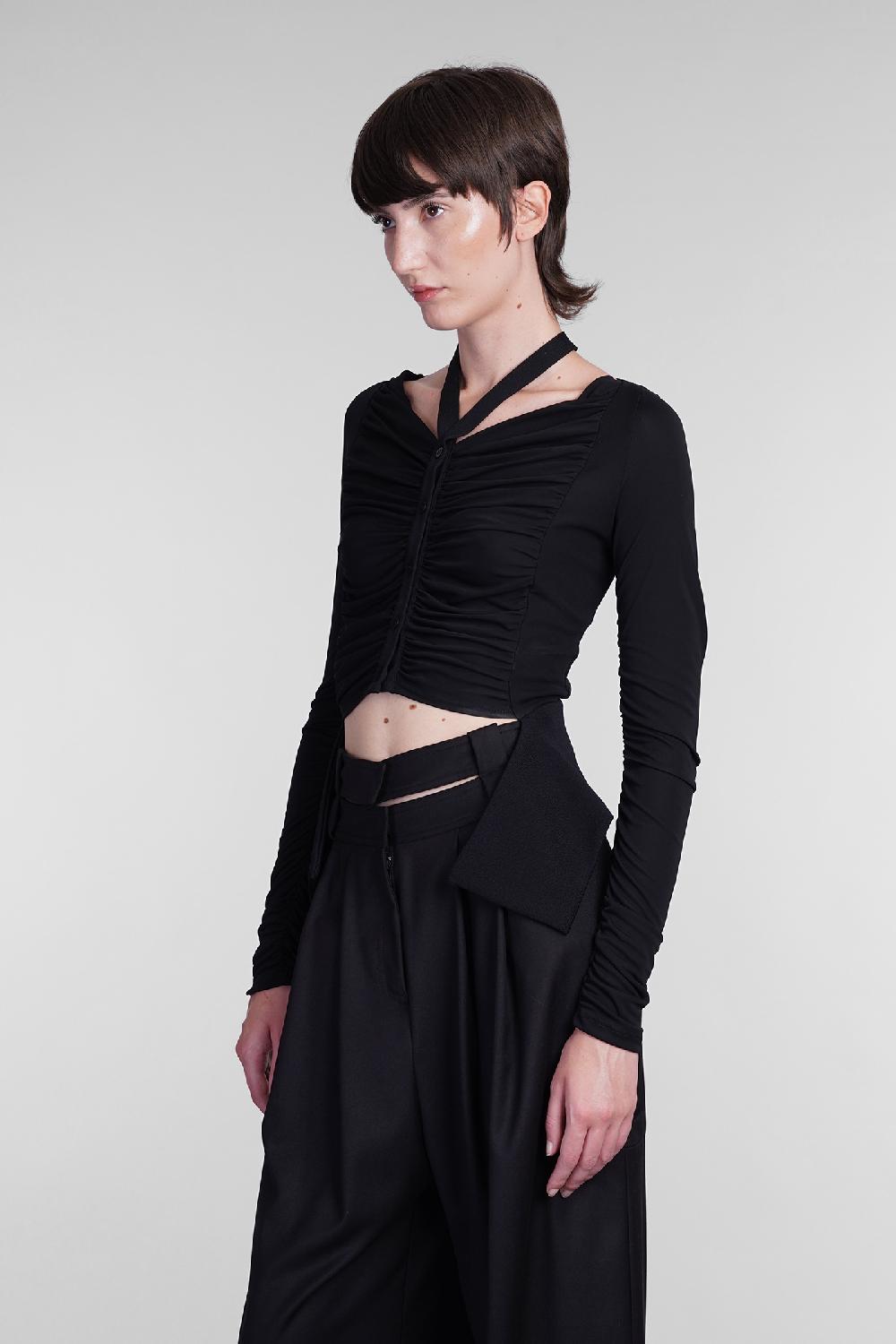 Deliberti Andreadamo Topwear in viscosa nera cod. 405557 - Deliberti The Luxury Shopping Trasporto libero internazionale
