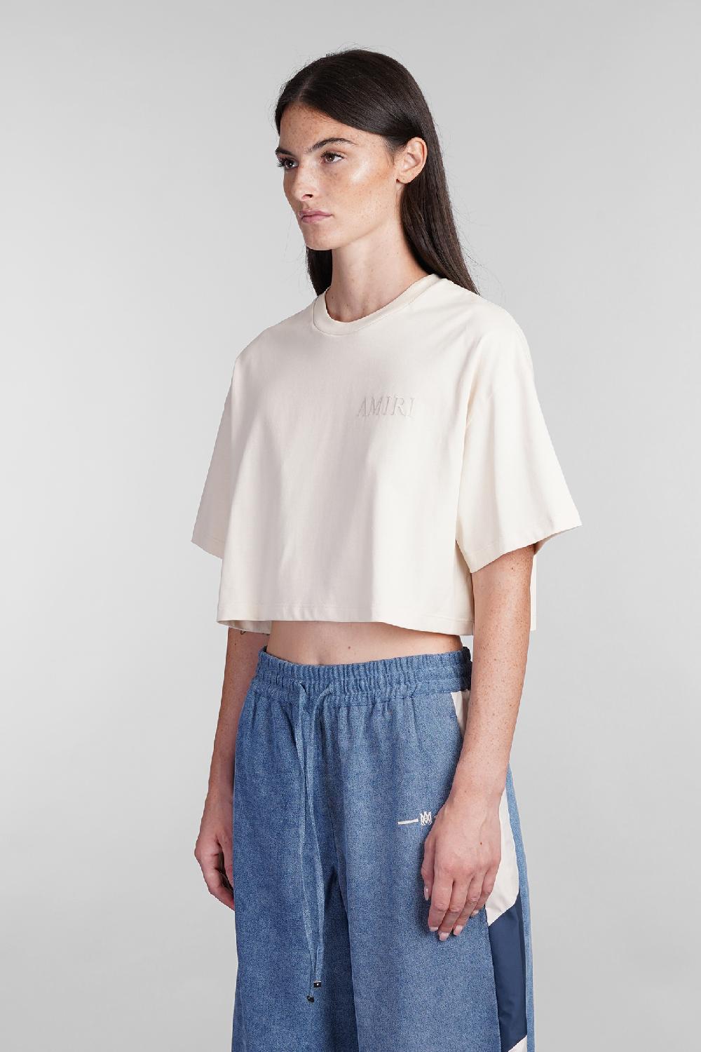 Deliberti Amiri T-shirt in cotone beige cod. 401273 - Deliberti The Luxury Shopping Italy