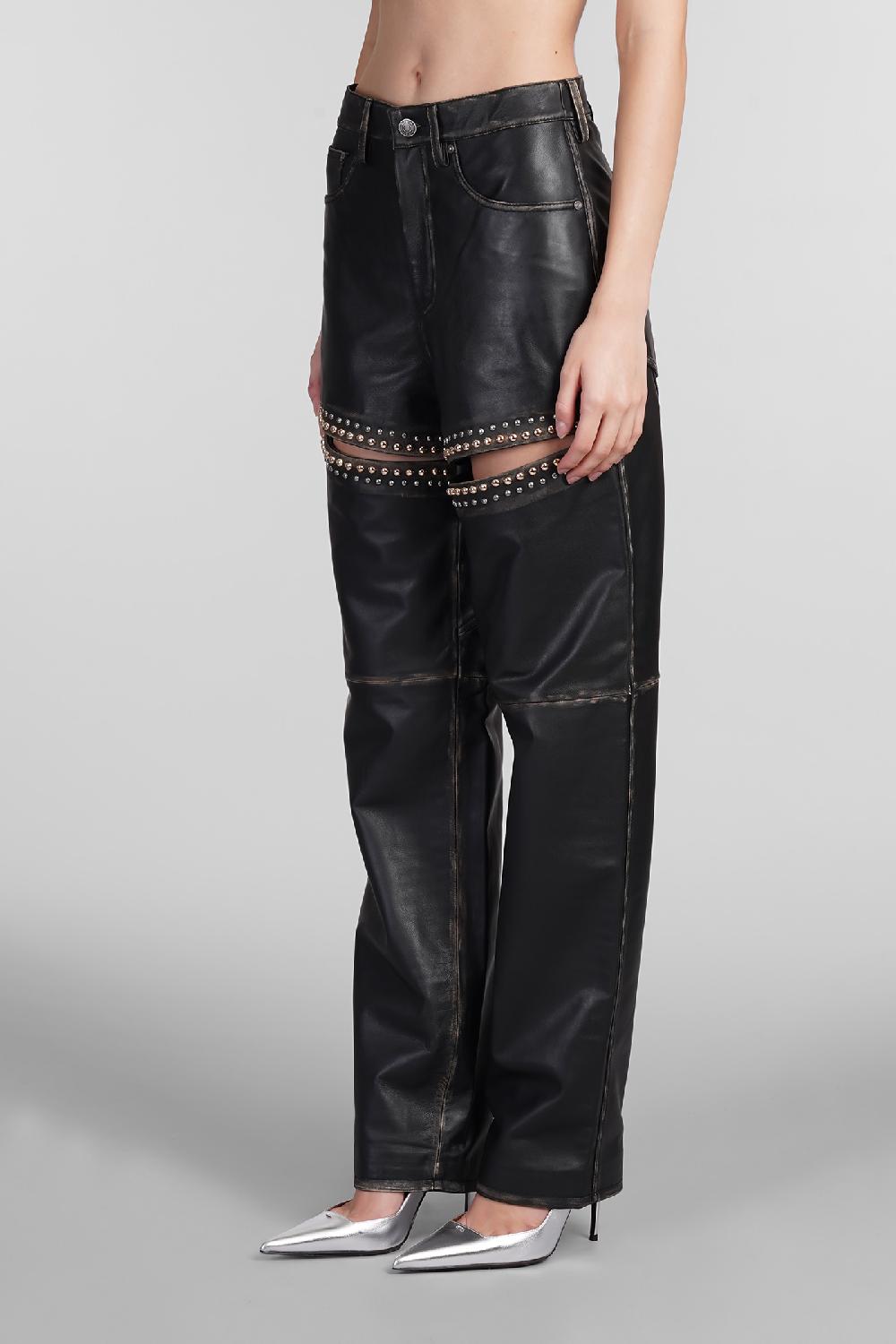 Deliberti Area Pantalone in pelle nera cod. 409264 - Deliberti The Luxury Shopping Saldi