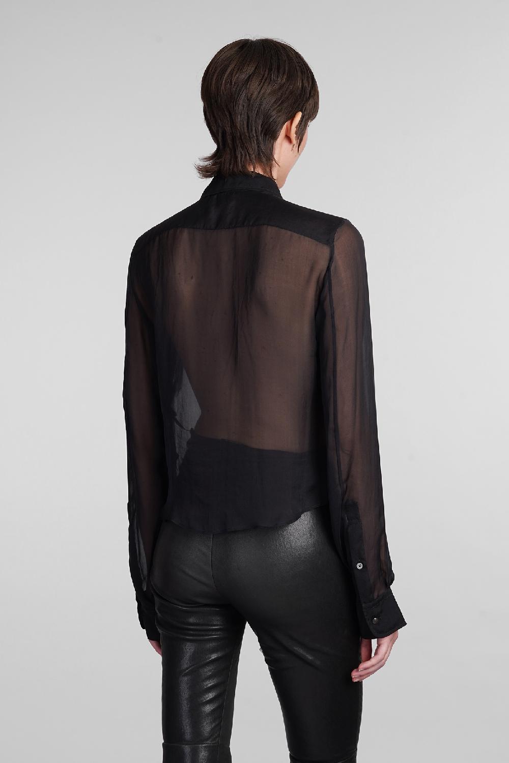 Deliberti Ann Demeulemeester Camicia thyrvi in seta nera cod. 406852 - Deliberti The Luxury Shopping Negozio online di fabbrica
