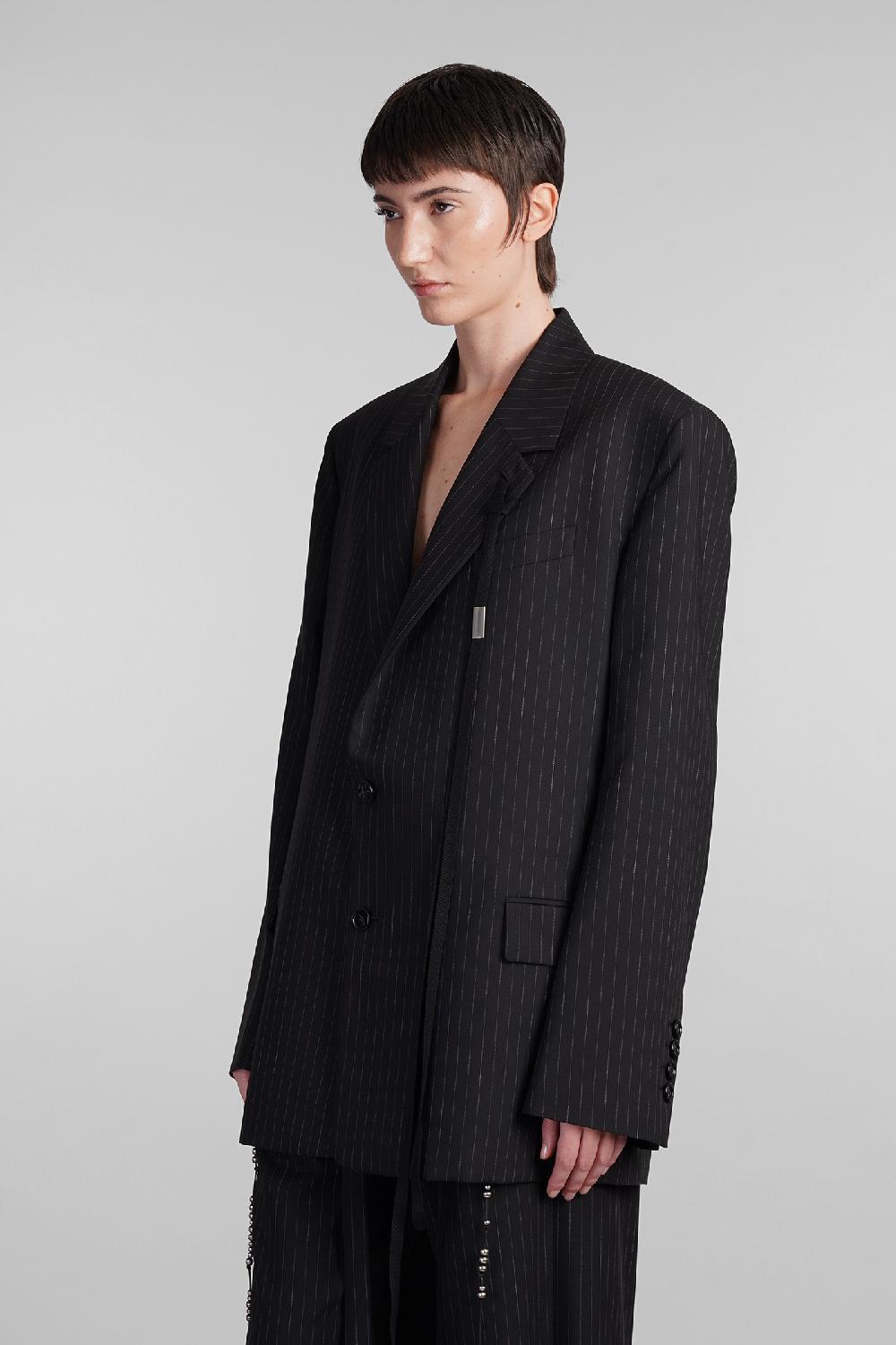 Deliberti Ann Demeulemeester Blazer lizzie in lana nera cod. 409431 - Deliberti The Luxury Shopping Offerta speciale