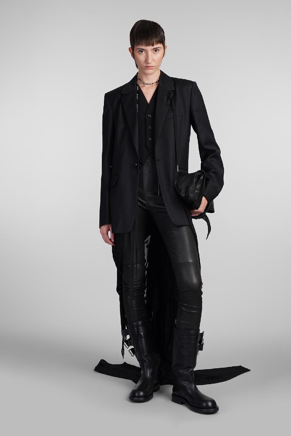 Deliberti Ann Demeulemeester Blazer elin in lana nera cod. 409432 - Deliberti The Luxury Shopping Comprare a buon mercato