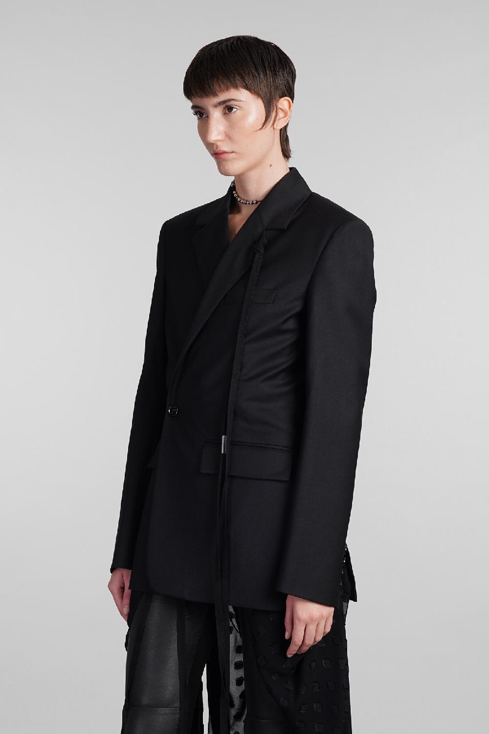 Deliberti Ann Demeulemeester Blazer elin in lana nera cod. 409432 - Deliberti The Luxury Shopping Comprare a buon mercato