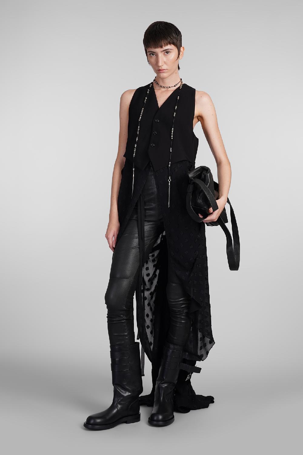 Deliberti Ann Demeulemeester Abito thyra in viscosa nera cod. 409433 - Deliberti The Luxury Shopping Grande vendita