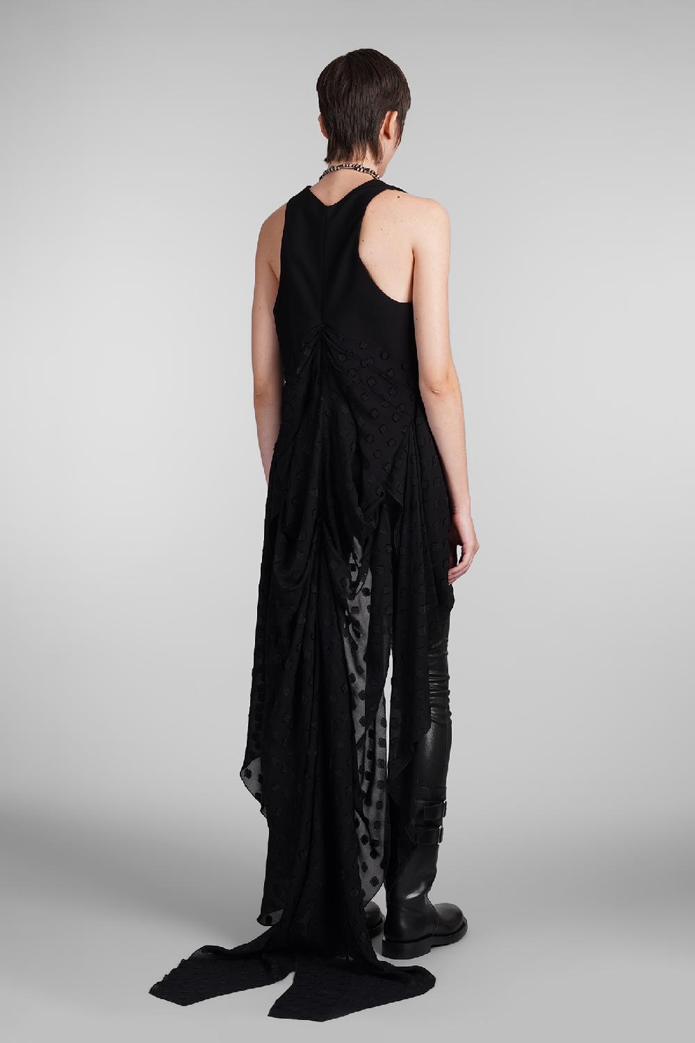 Deliberti Ann Demeulemeester Abito thyra in viscosa nera cod. 409433 - Deliberti The Luxury Shopping Grande vendita