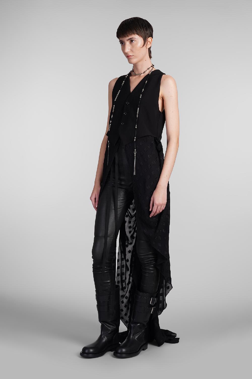 Deliberti Ann Demeulemeester Abito thyra in viscosa nera cod. 409433 - Deliberti The Luxury Shopping Grande vendita