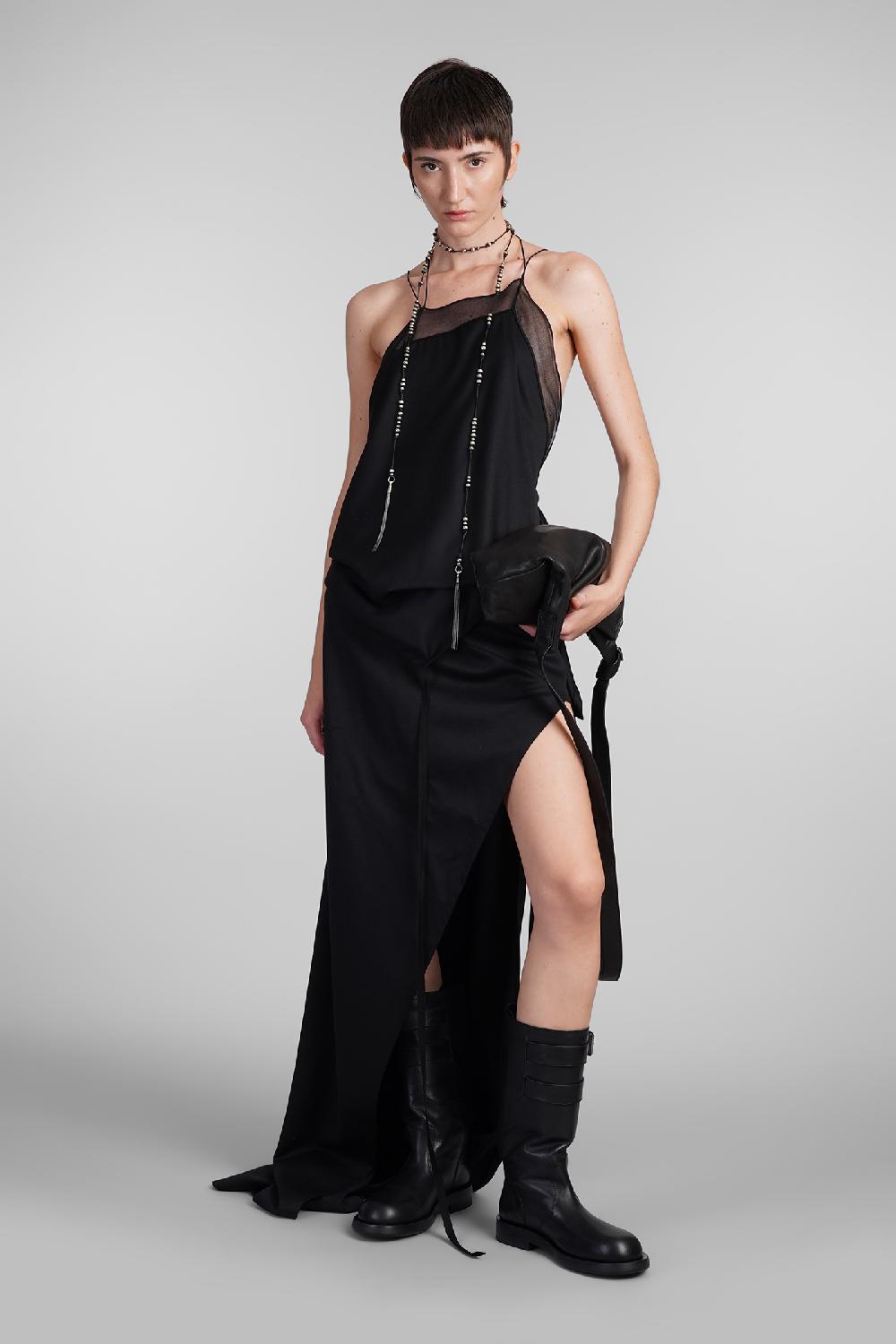 Deliberti Ann Demeulemeester Abito lief in lana nera cod. 409435 - Deliberti The Luxury Shopping Fornitura limitata