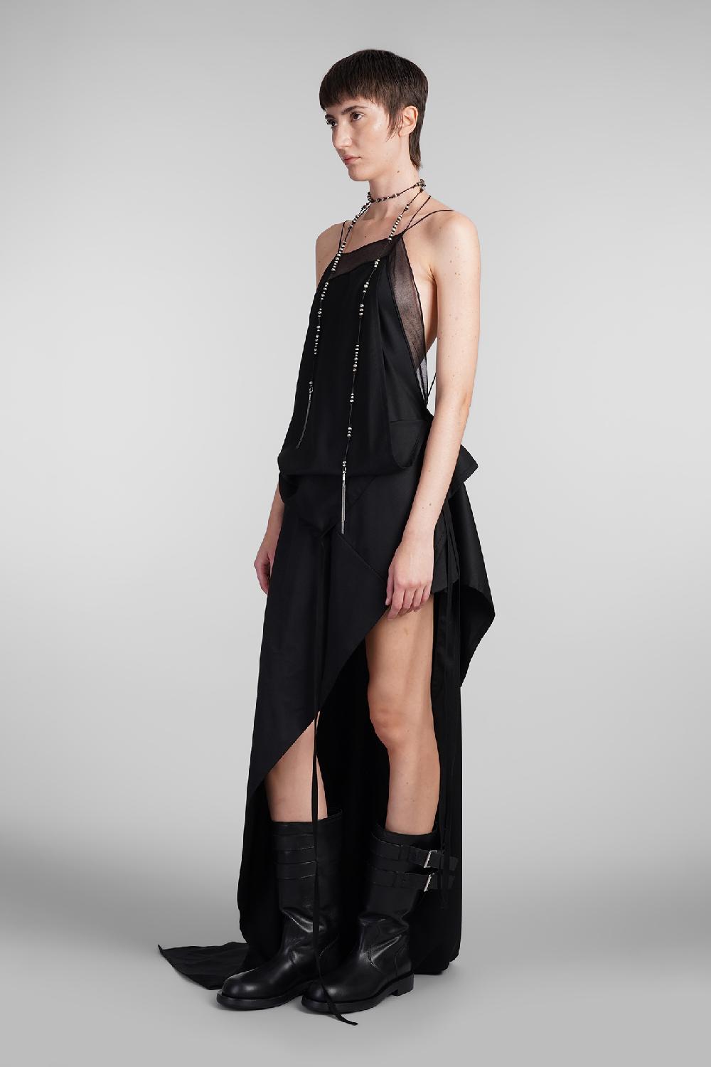 Deliberti Ann Demeulemeester Abito lief in lana nera cod. 409435 - Deliberti The Luxury Shopping Fornitura limitata