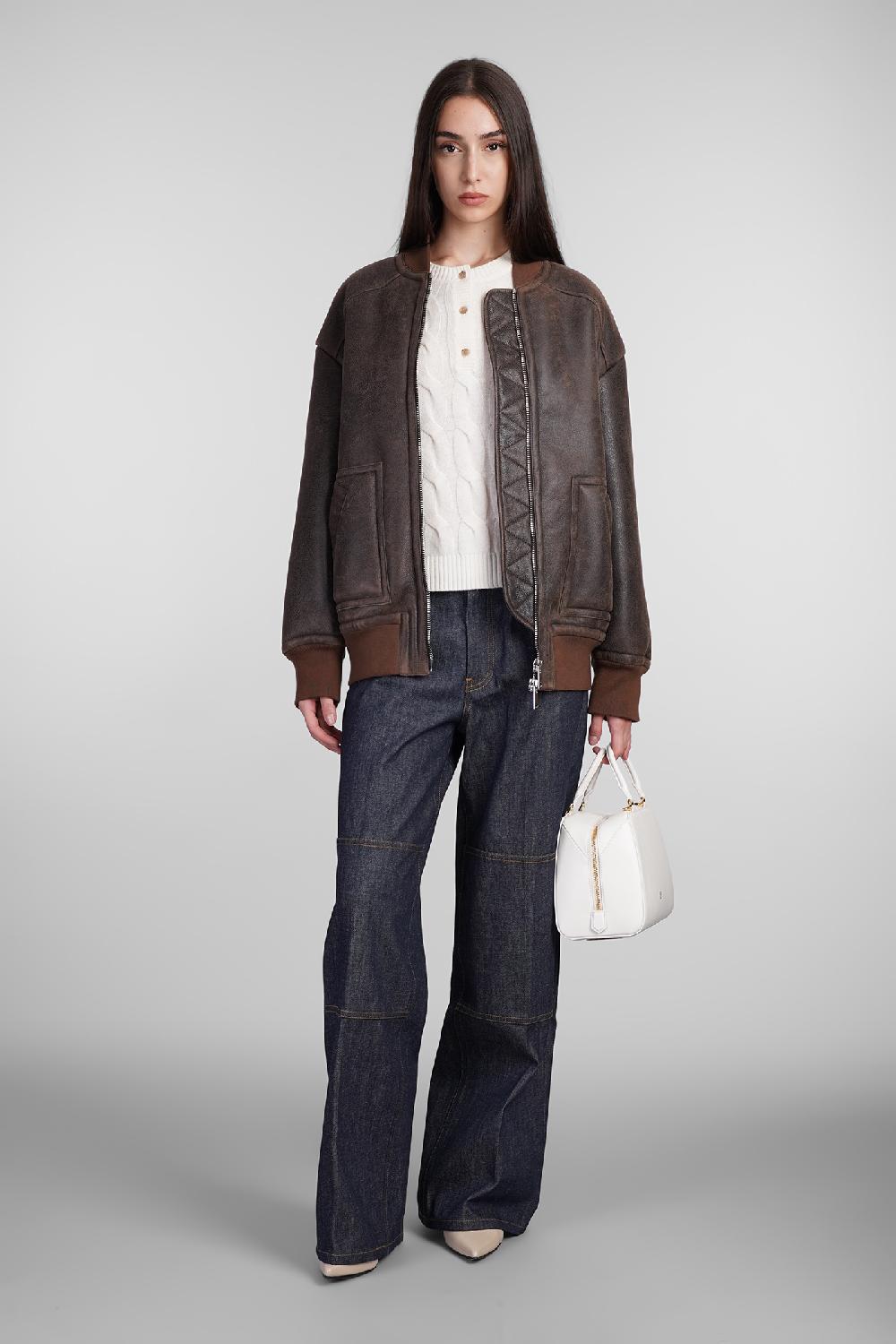 Deliberti Blancha Bomber in pelle marrone cod. 407906 - Deliberti The Luxury Shopping Offerta natalizia