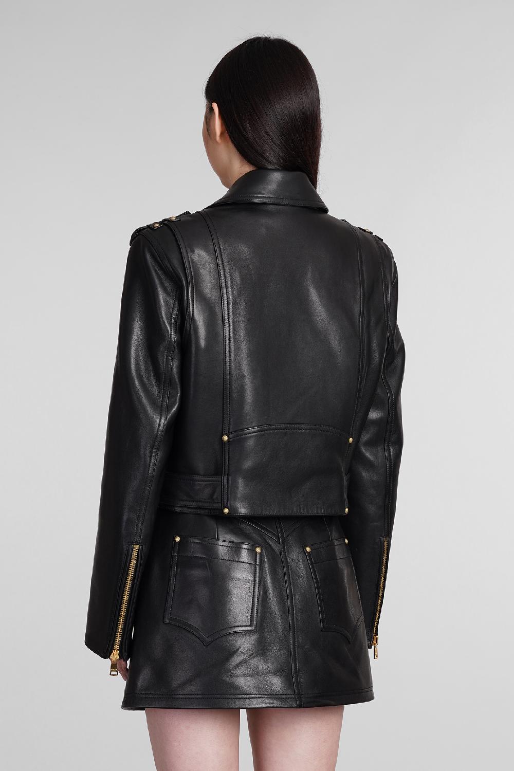 Deliberti Balmain Giacca biker in pelle nera cod. 392257 - Deliberti The Luxury Shopping Offerta per la Festa della Mamma