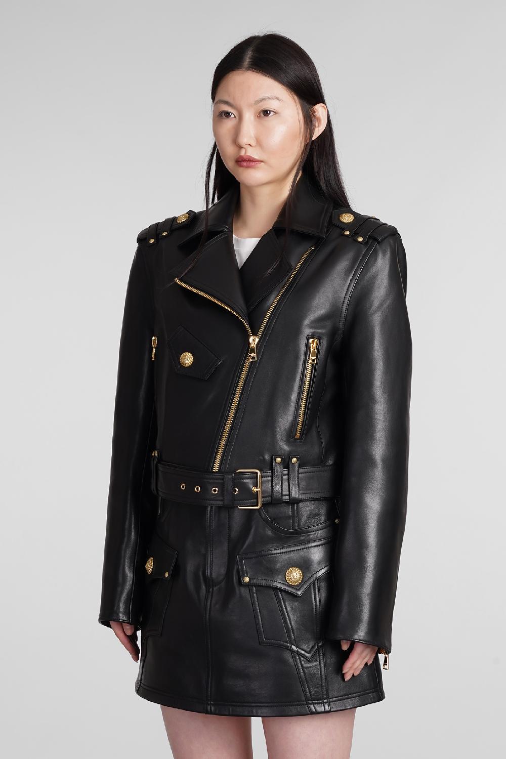 Deliberti Balmain Giacca biker in pelle nera cod. 392257 - Deliberti The Luxury Shopping Offerta per la Festa della Mamma
