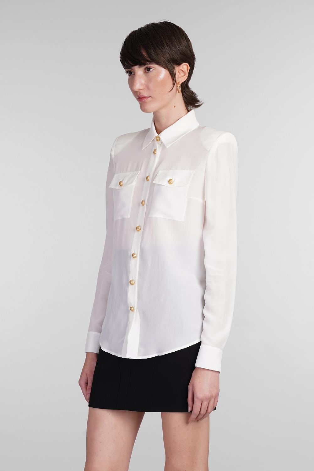Deliberti Balmain Camicia in seta bianca cod. 381459 - Deliberti The Luxury Shopping Offerta Giorno del Papà