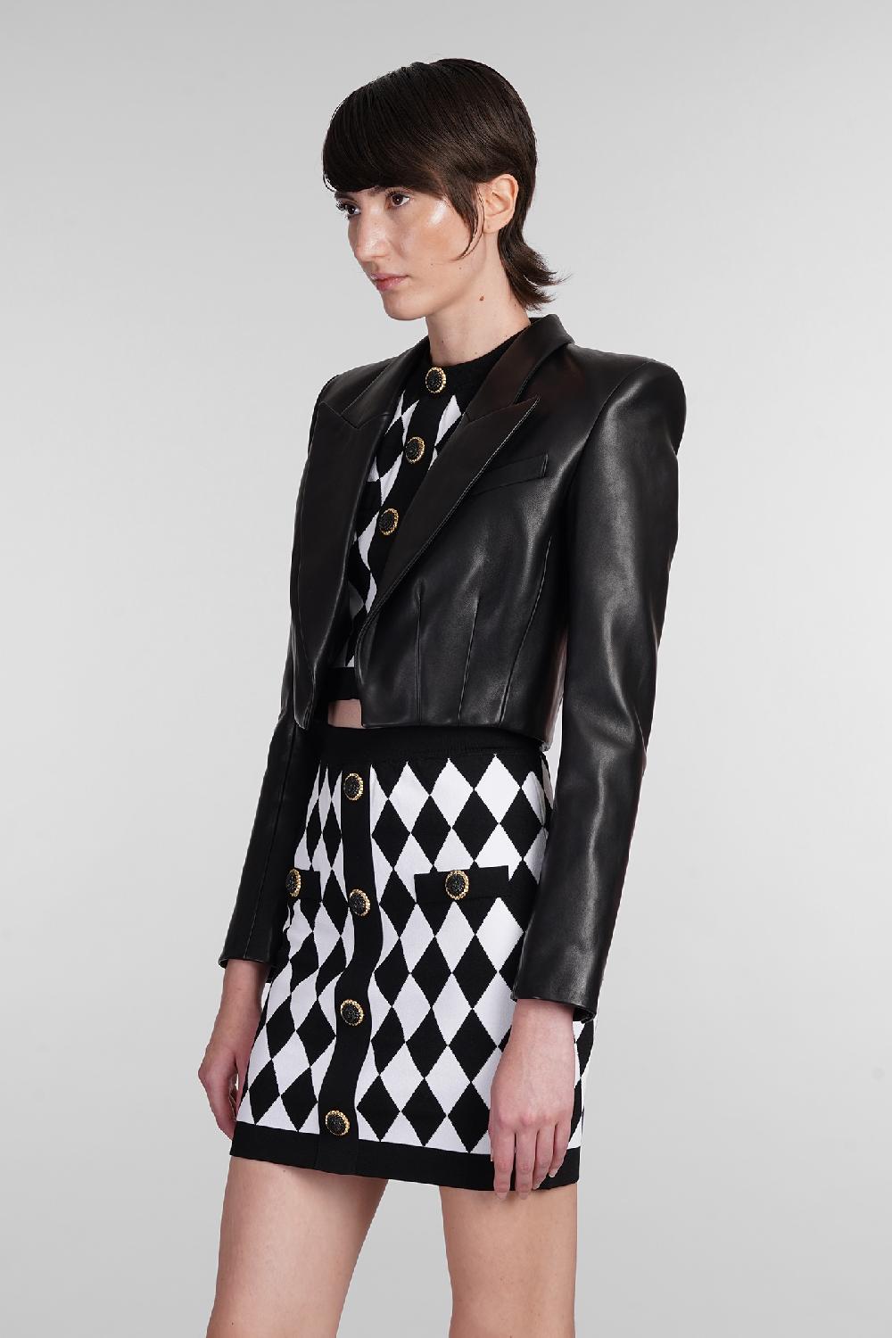 Deliberti Balmain Blazer in pelle nera cod. 403043 - Deliberti The Luxury Shopping Bestseller