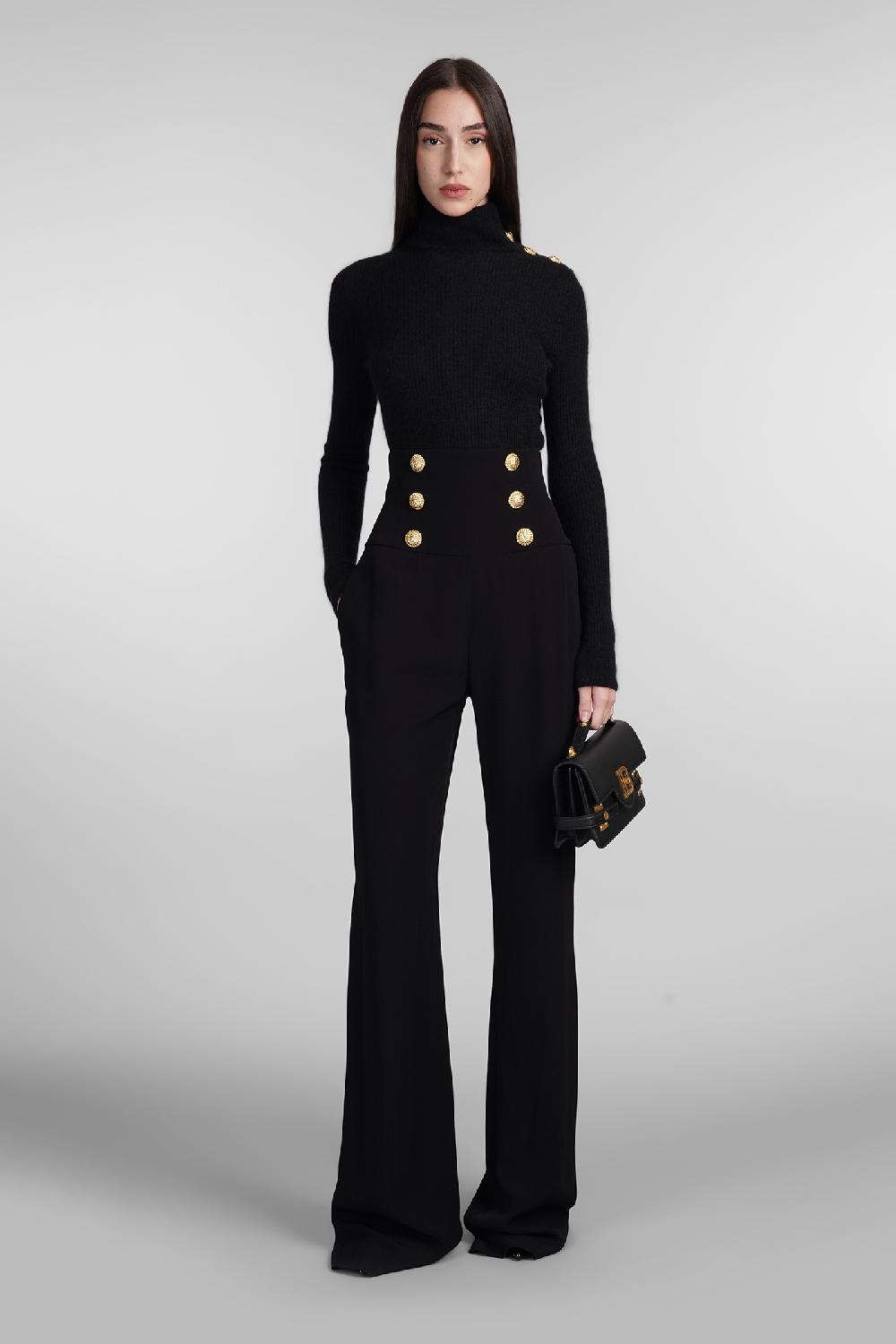 Deliberti Balmain Pantalone in viscosa nera cod. 406835 - Deliberti The Luxury Shopping Sconti VIP