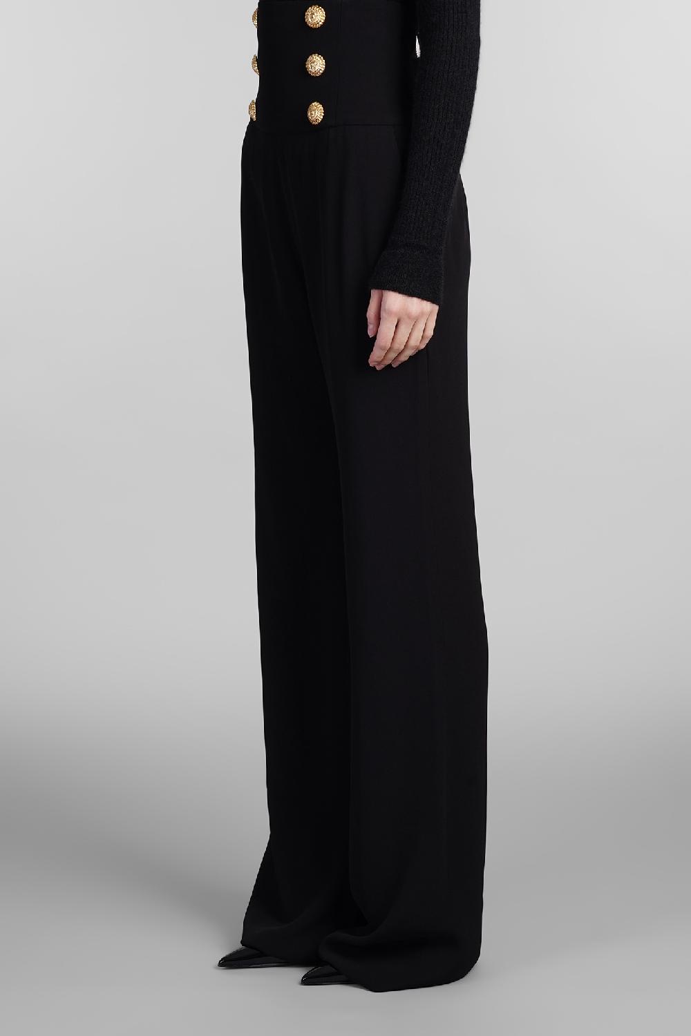 Deliberti Balmain Pantalone in viscosa nera cod. 406835 - Deliberti The Luxury Shopping Sconti VIP