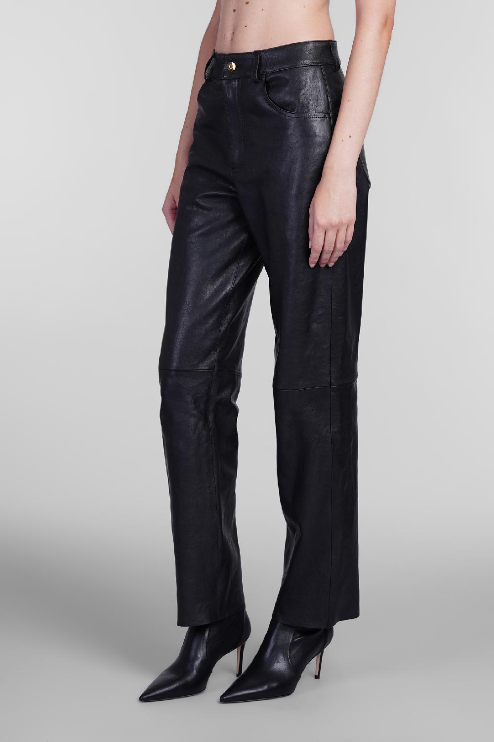 Deliberti Blumarine Pantalone in pelle nera cod. 405284 - Deliberti The Luxury Shopping Ultimi tre giorni
