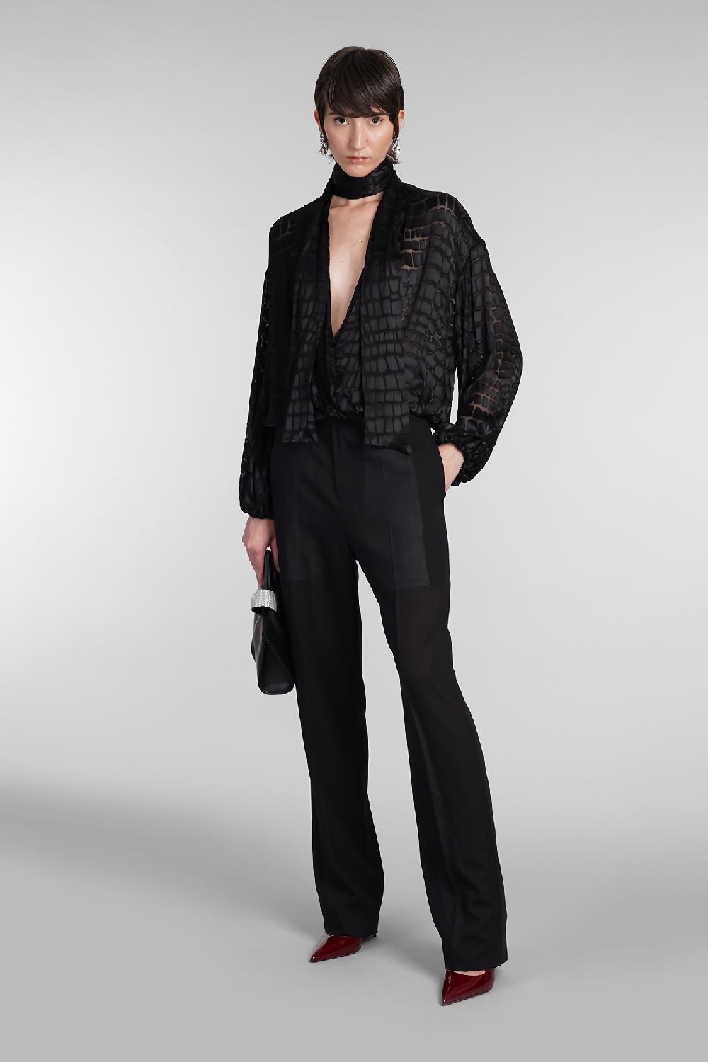 Deliberti Blumarine Blusa in viscosa nera cod. 403539 - Deliberti The Luxury Shopping Trasporto libero internazionale