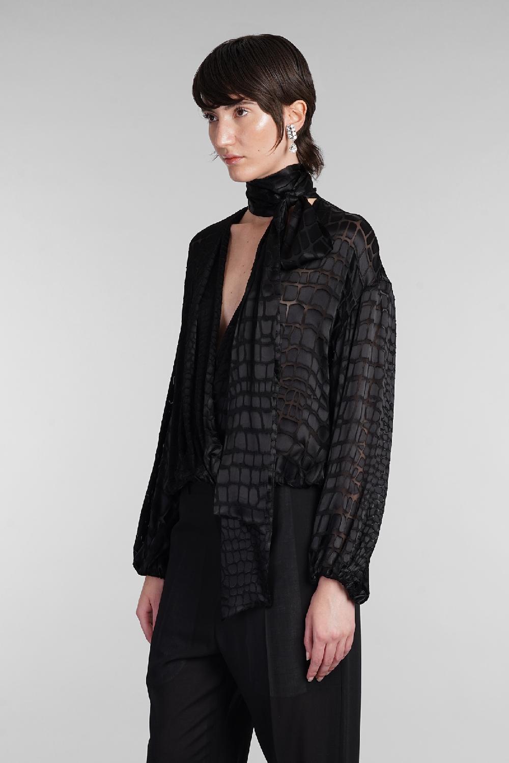 Deliberti Blumarine Blusa in viscosa nera cod. 403539 - Deliberti The Luxury Shopping Trasporto libero internazionale