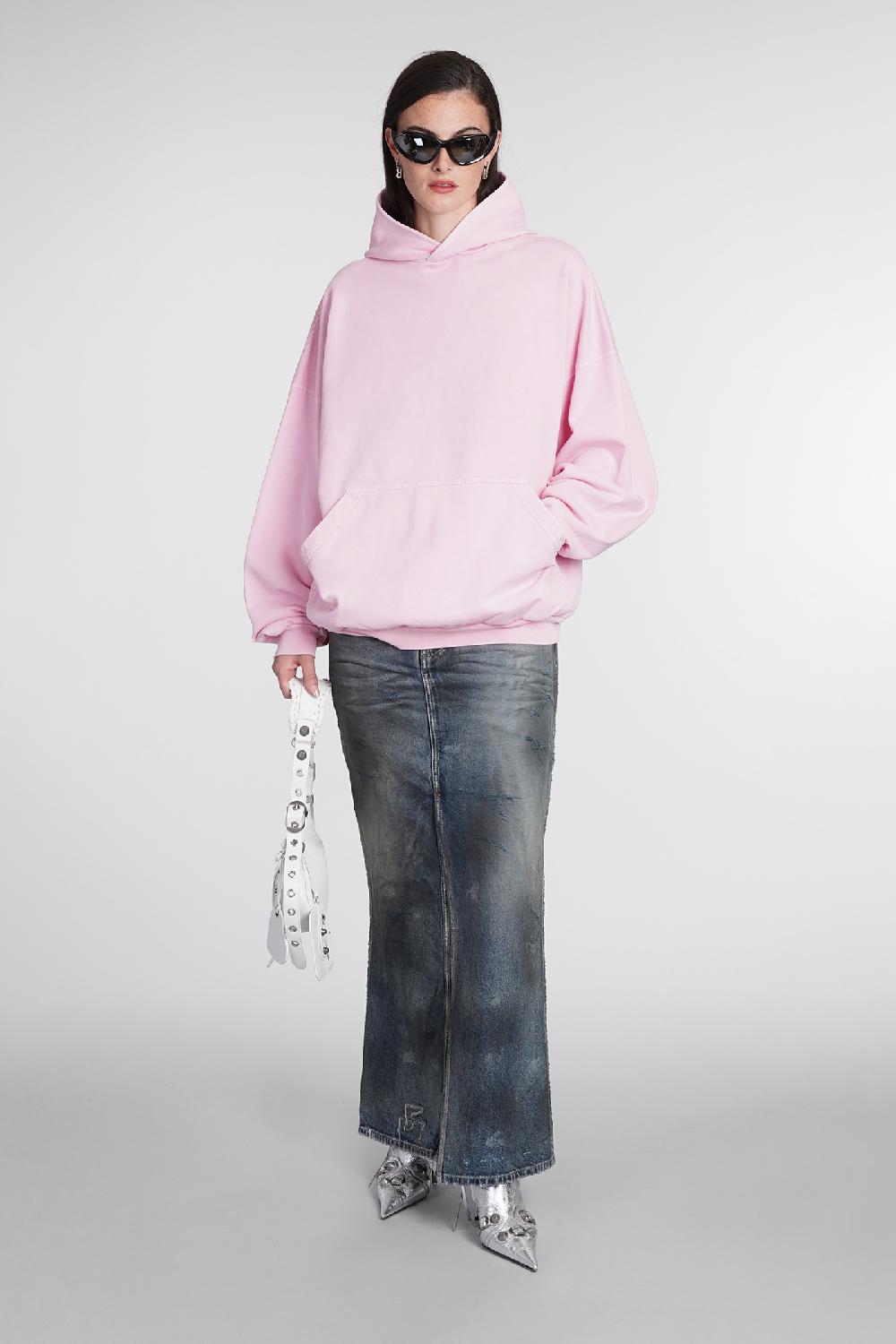 Deliberti Balenciaga Felpa in cotone rosa cod. 386201 - Deliberti The Luxury Shopping Fino Al -60%