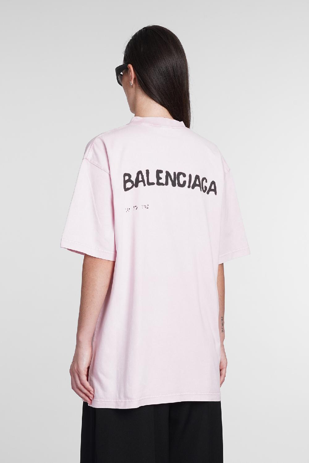 Deliberti Balenciaga T-shirt in cotone rosa cod. 386200 - Deliberti The Luxury Shopping Shopping Online