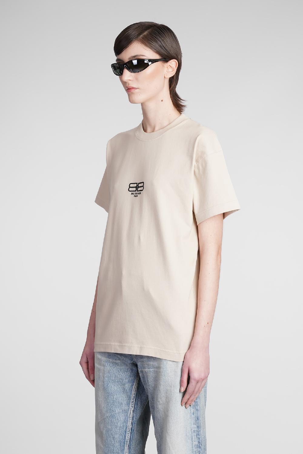 Deliberti Balenciaga T-shirt in cotone beige cod. 371692 - Deliberti The Luxury Shopping Convenienza
