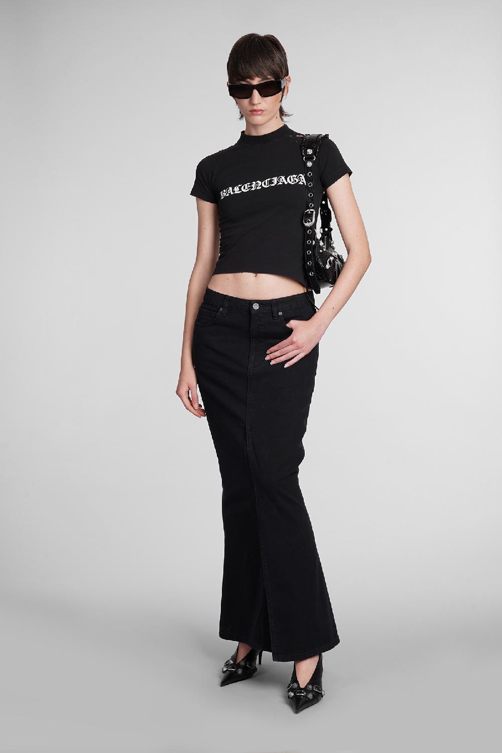 Deliberti Balenciaga T-shirt in cotone nero cod. 398909 - Deliberti The Luxury Shopping Presa