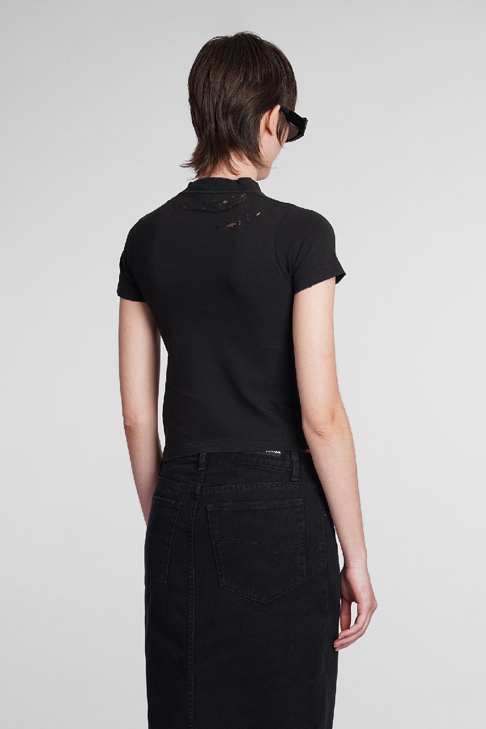 Deliberti Balenciaga T-shirt in cotone nero cod. 398909 - Deliberti The Luxury Shopping Presa