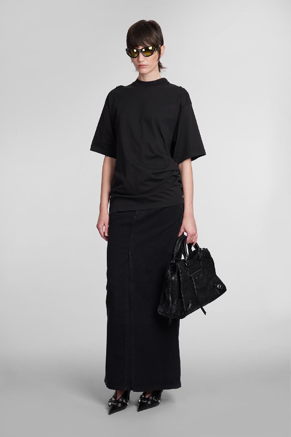 Deliberti Balenciaga T-shirt in cotone nero cod. 398910 - Deliberti The Luxury Shopping Economico