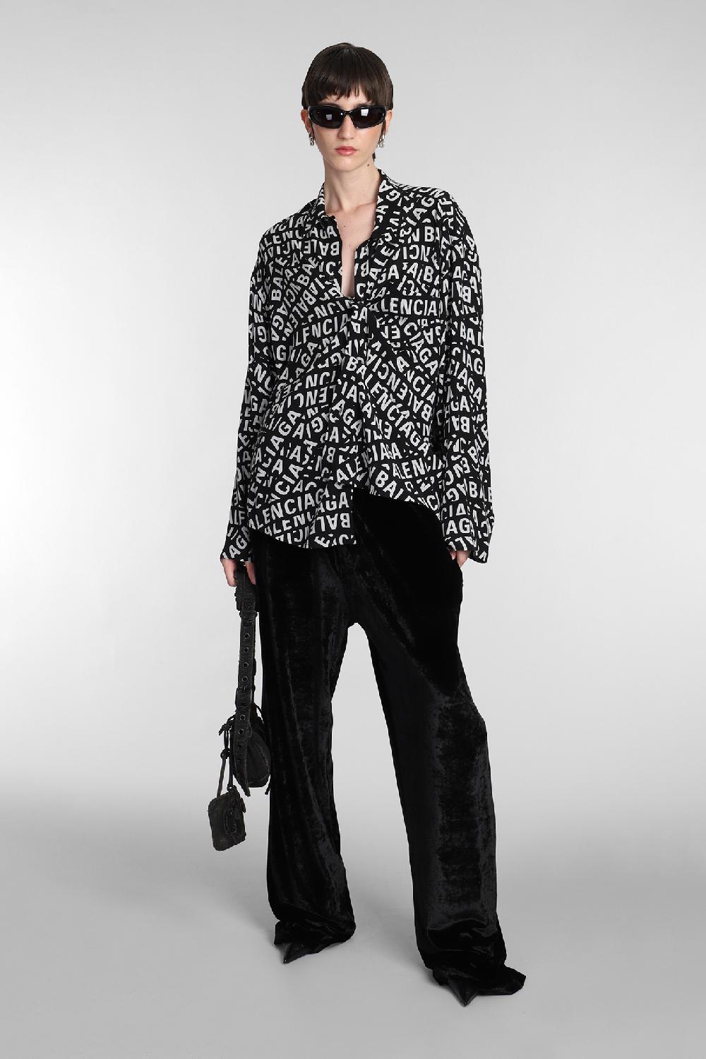 Deliberti Balenciaga Pantalone in viscosa nera cod. 381732 - Deliberti The Luxury Shopping Outlet