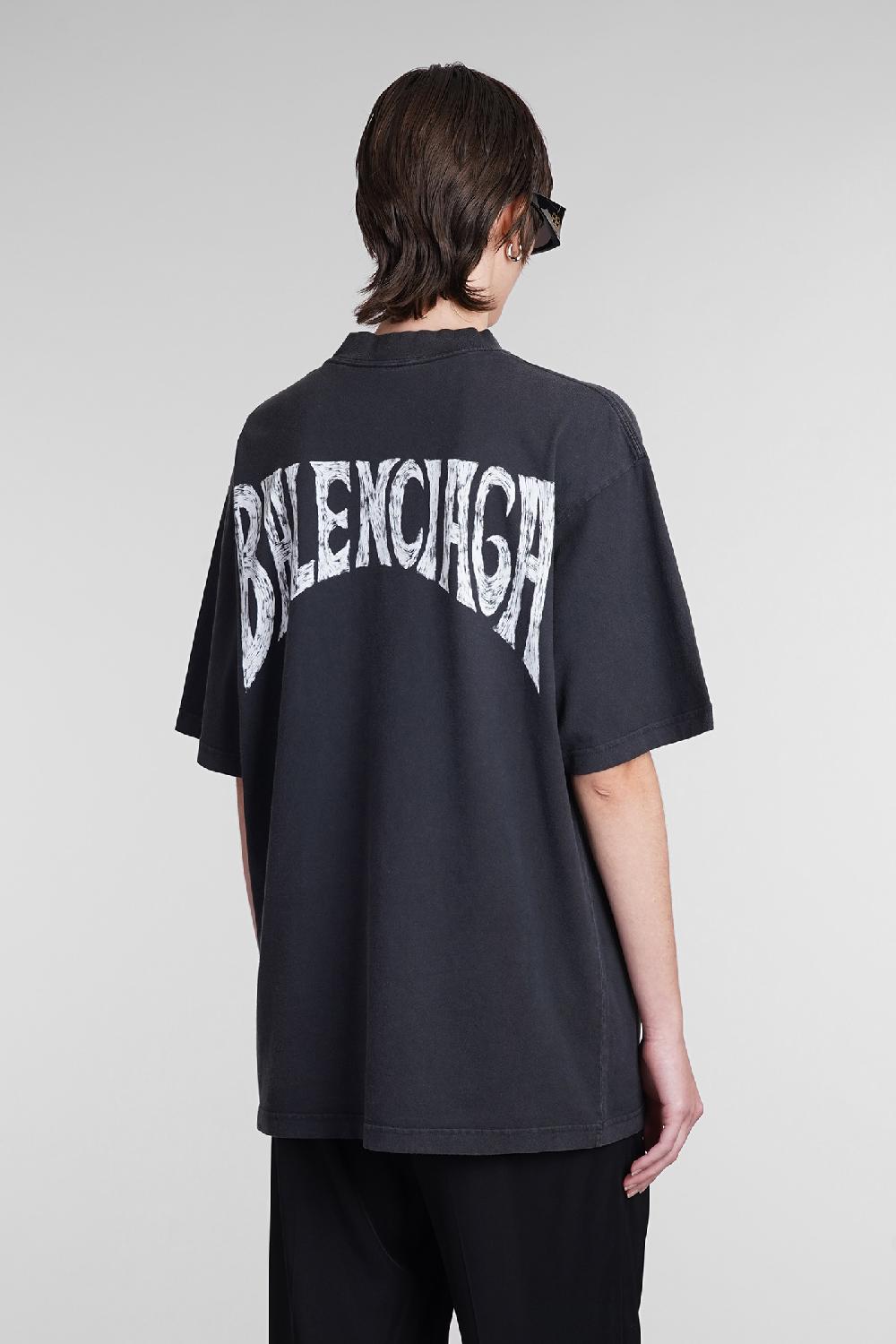 Deliberti Balenciaga T-shirt in cotone nero cod. 393402 - Deliberti The Luxury Shopping In Vendita