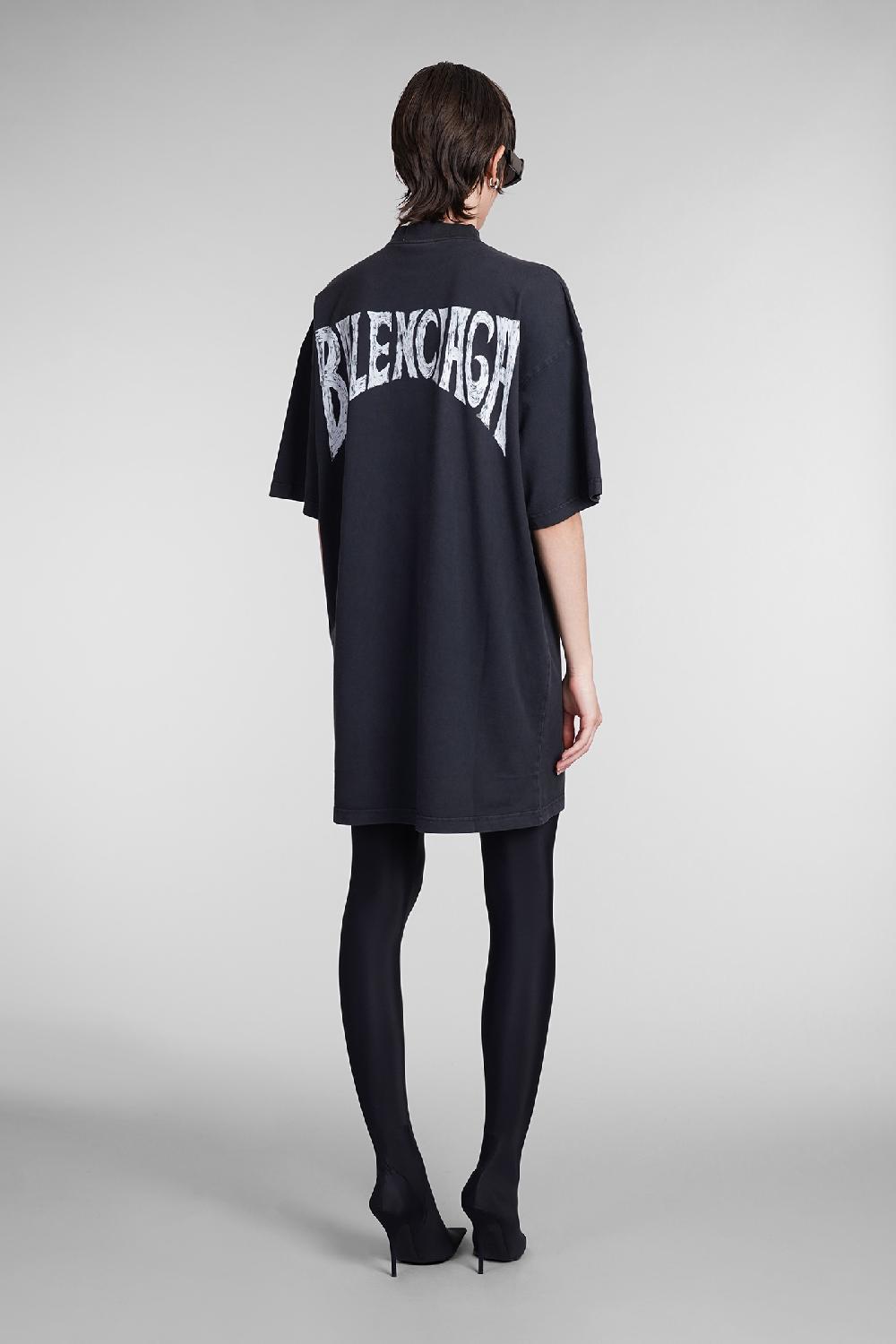 Deliberti Balenciaga Abito in cotone nero cod. 393400 - Deliberti The Luxury Shopping Vendita Calda