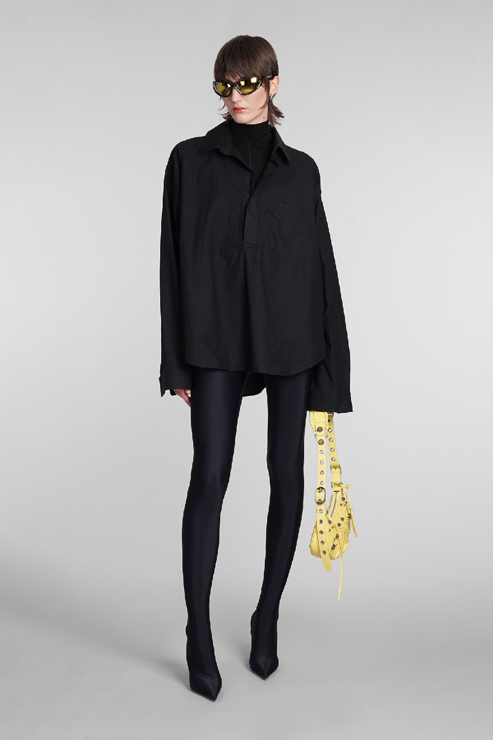 Deliberti Balenciaga Blusa in cotone nero cod. 398321 - Deliberti The Luxury Shopping I Più Venduti