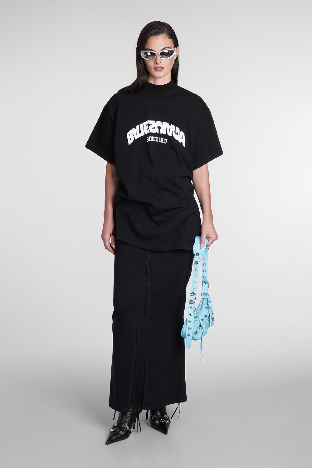 Deliberti Balenciaga T-shirt in cotone nero cod. 386203 - Deliberti The Luxury Shopping Moda