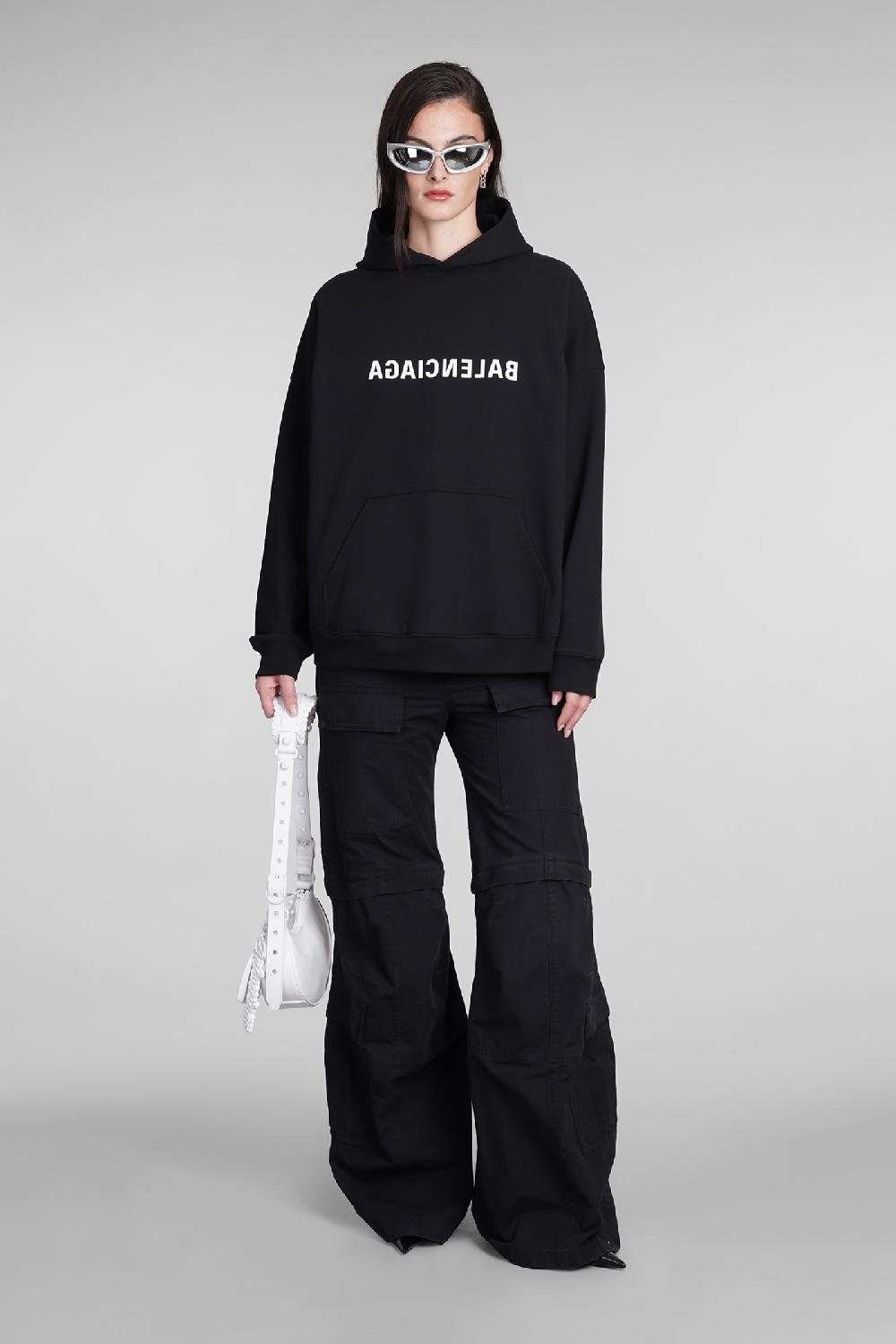 Deliberti Balenciaga Felpa in cotone nero cod. 390883 - Deliberti The Luxury Shopping Sconto di tempo limitato
