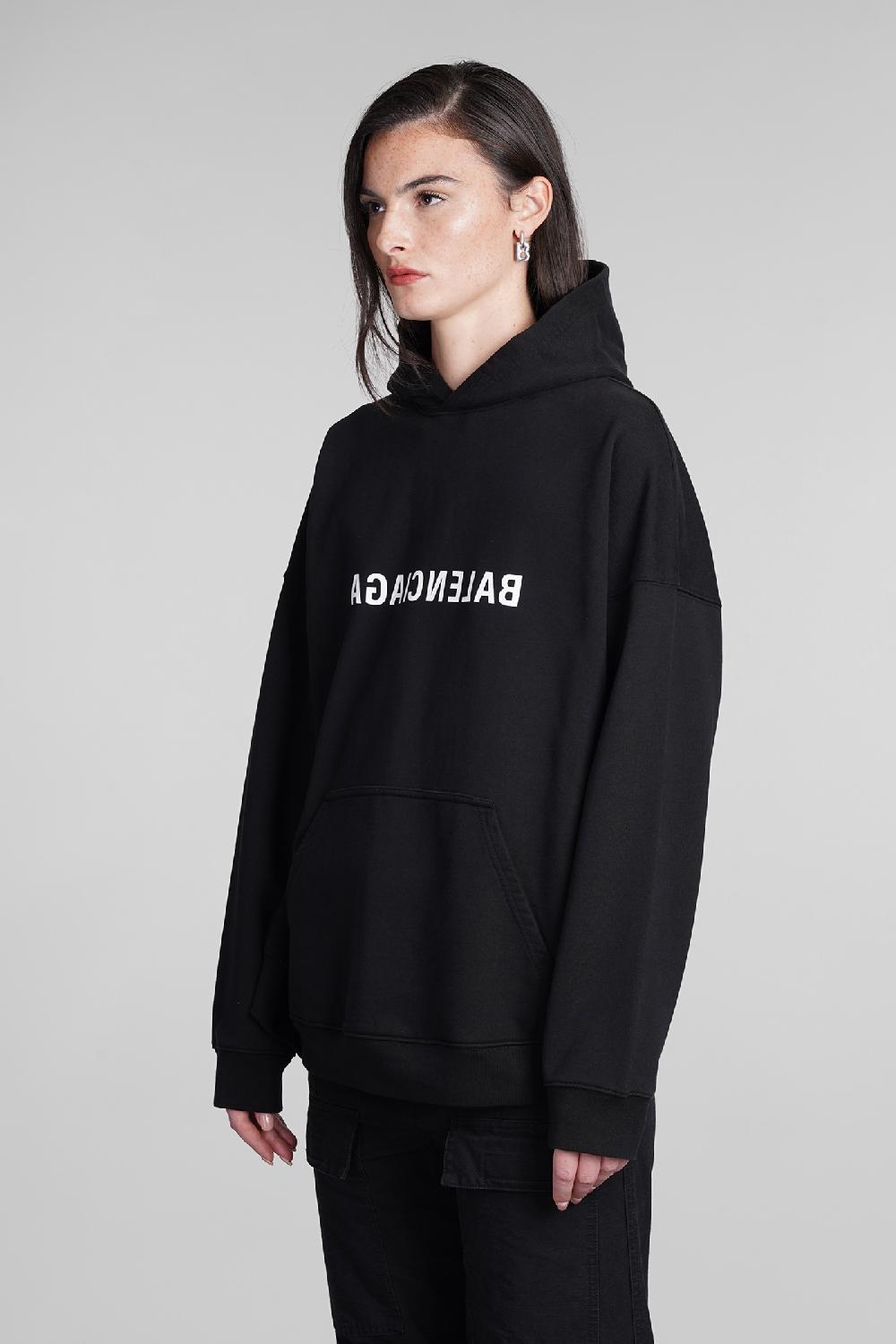 Deliberti Balenciaga Felpa in cotone nero cod. 390883 - Deliberti The Luxury Shopping Sconto di tempo limitato