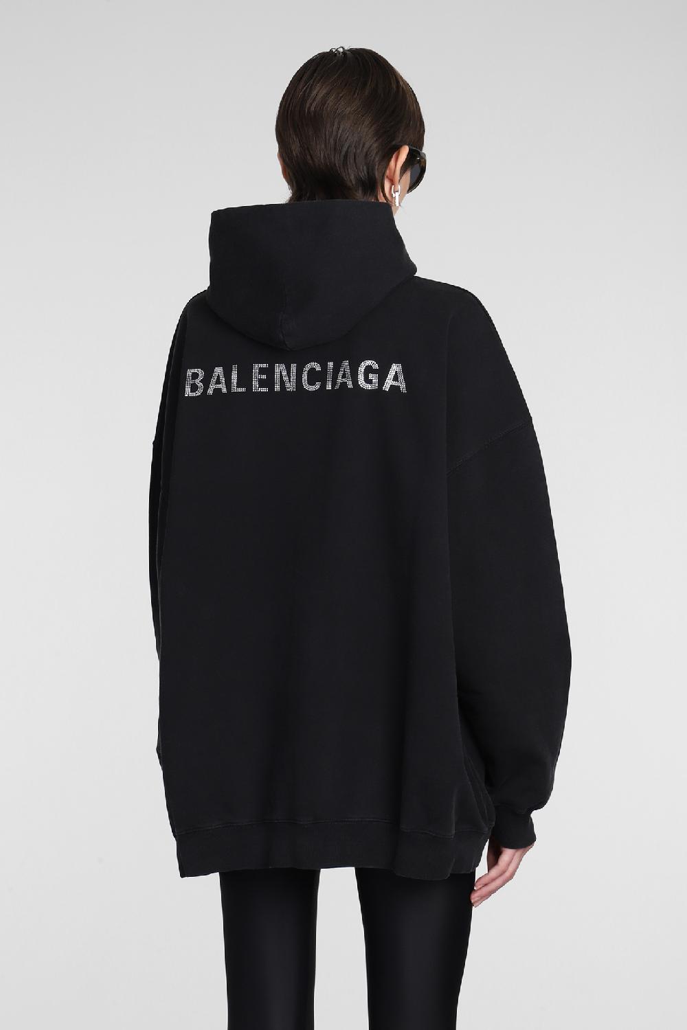 Deliberti Balenciaga Felpa in cotone nero cod. 381736 - Deliberti The Luxury Shopping Prezzo di fabbrica