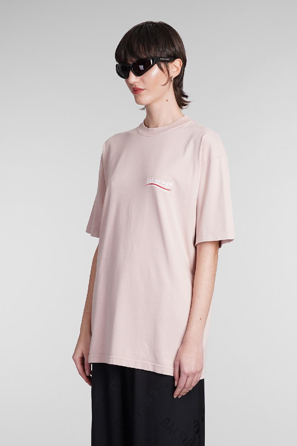 Deliberti Balenciaga T-shirt in cotone rosa cod. 393397 - Deliberti The Luxury Shopping Grande vendita