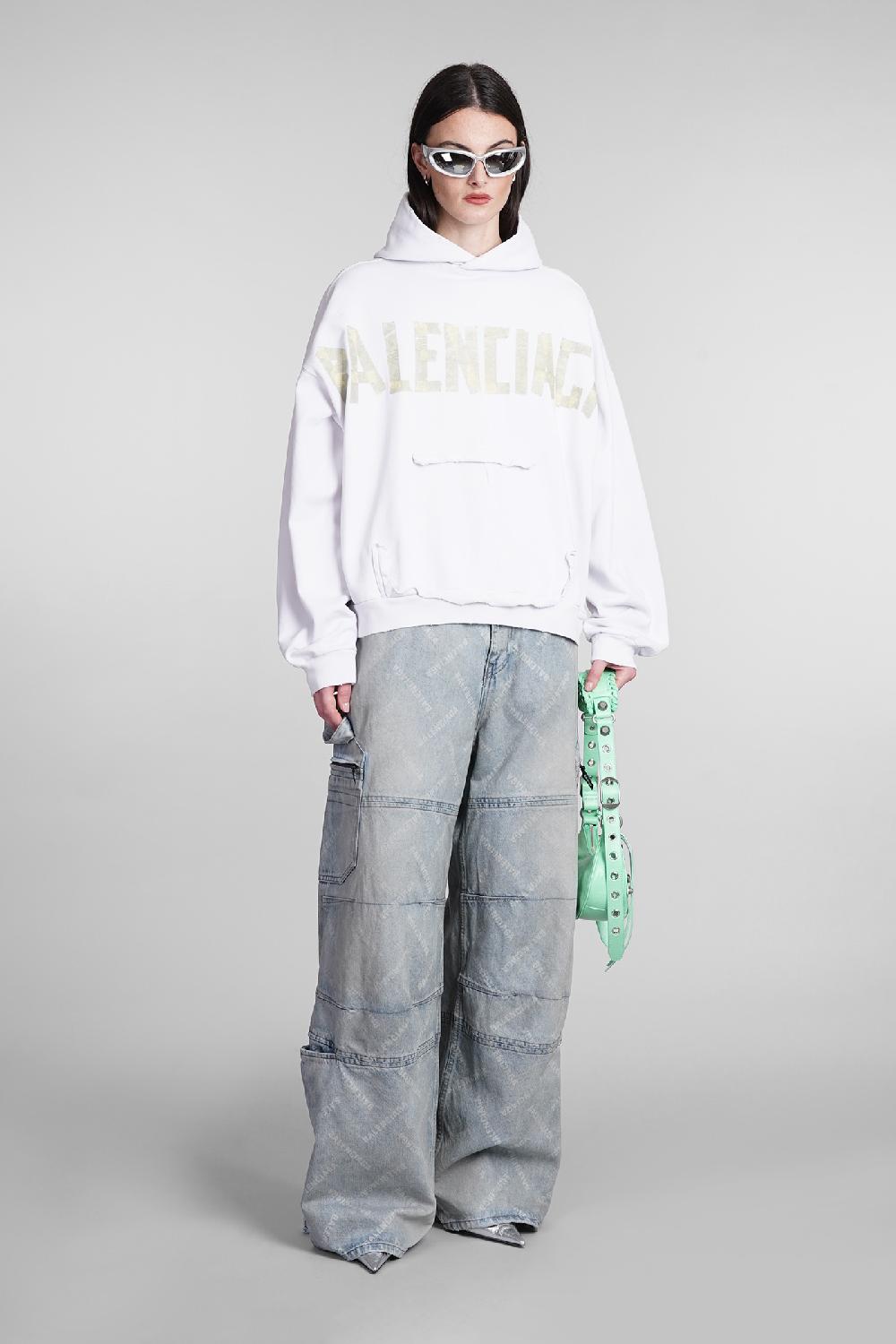Deliberti Balenciaga Felpa in cotone bianco cod. 394989 - Deliberti The Luxury Shopping Fornitura limitata