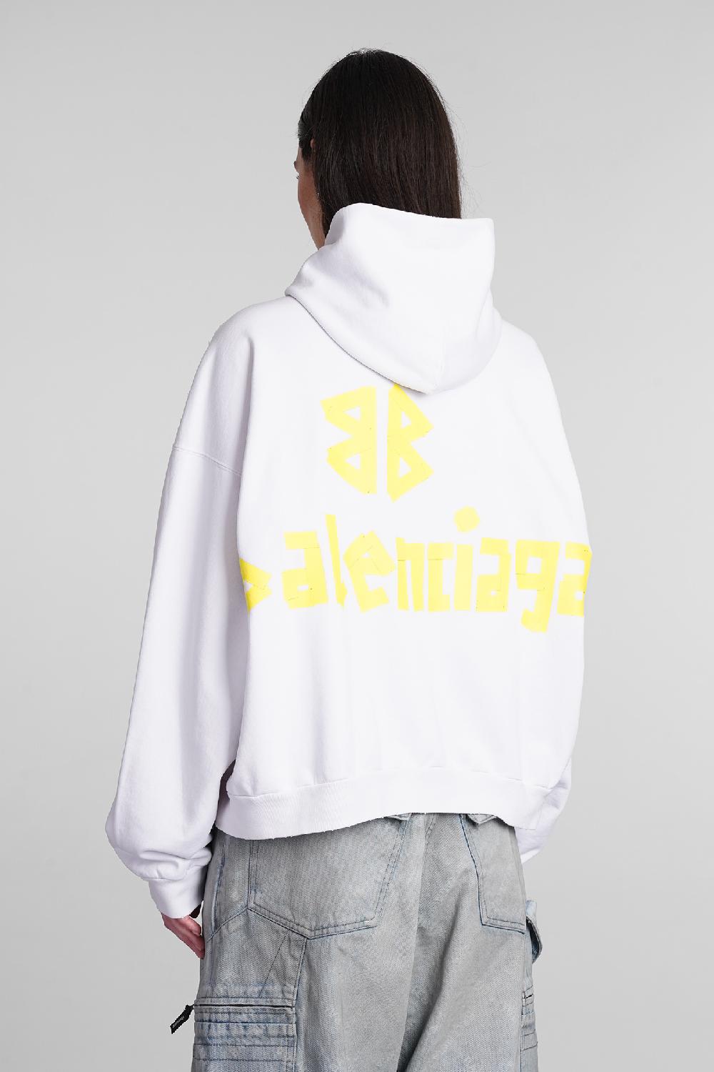 Deliberti Balenciaga Felpa in cotone bianco cod. 394989 - Deliberti The Luxury Shopping Fornitura limitata